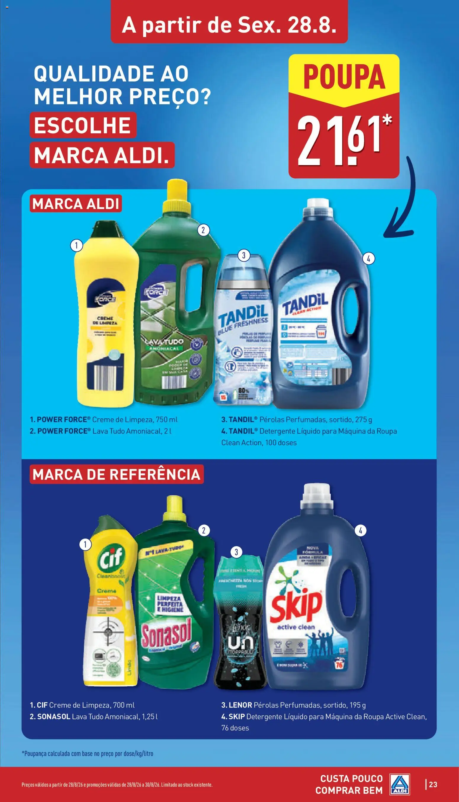 Aldi folheto │ válido de 24/08/2026 | Página: 23 | Produtos: Base, Detergente, Creme