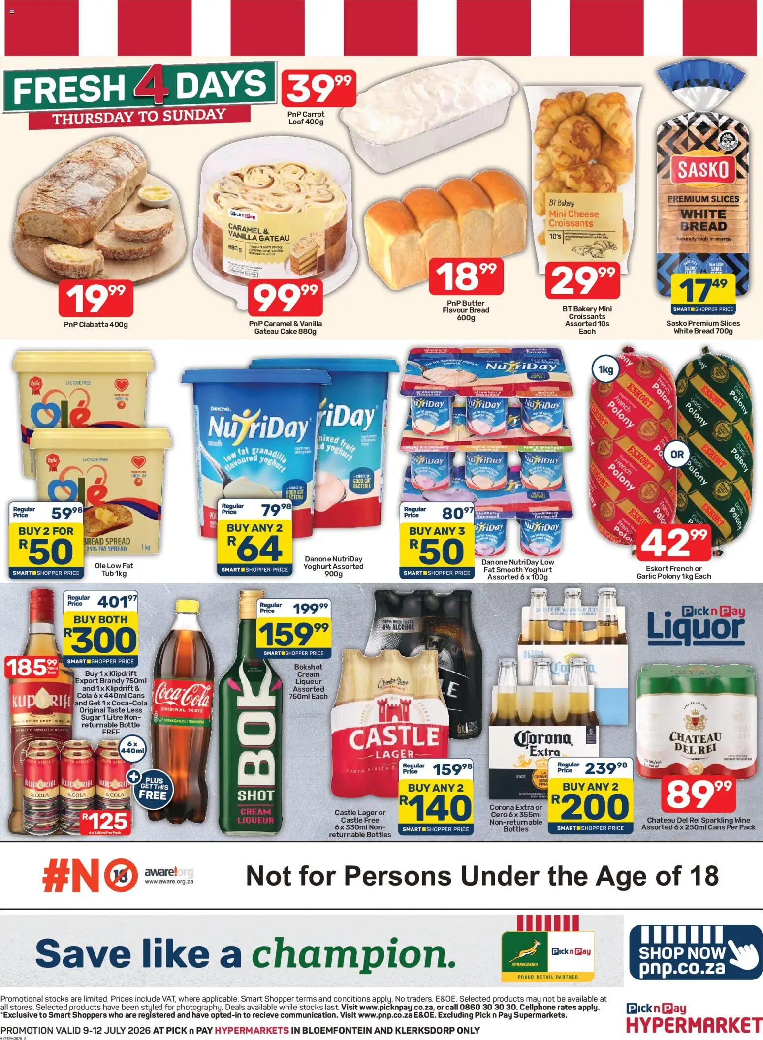 New Pick n Pay catalogue – valid from 09/07/2026 | Page: 2 | Products: Butter, Cheese, Bread, Fruit