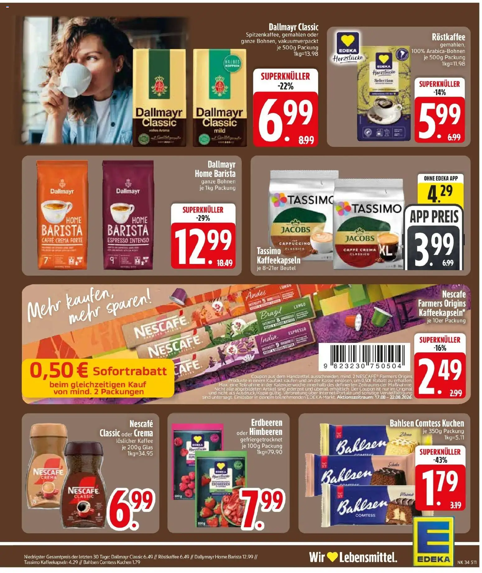 Edeka Prospekt Rötz (ab 17.08.2026) » Angebote Online | Seite: 13 | Produkte: Himbeeren, Kaffee, Löslicher Kaffee, Kuchen