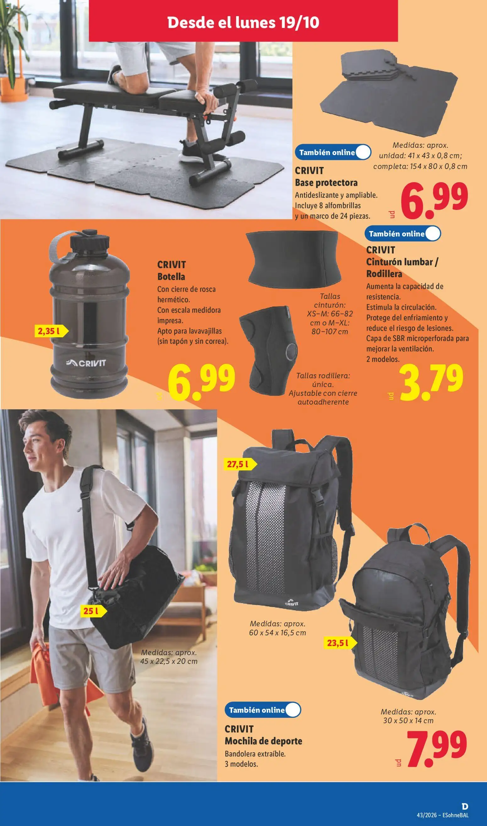 Lidl folleto de bazar │ válido desde el 19/10/2026 | Página: 17 | Productos: Mochila, Cinturón, Lavavajillas, Marco