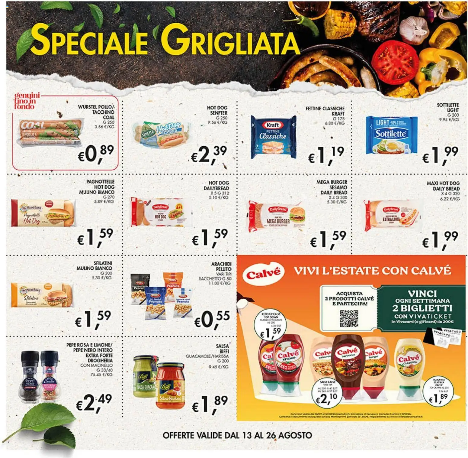 Volantino Coal del 13/08/2026 | Pagina: 16 | Prodotti: Salsa, Tacchino, Wurstel, Arachidi