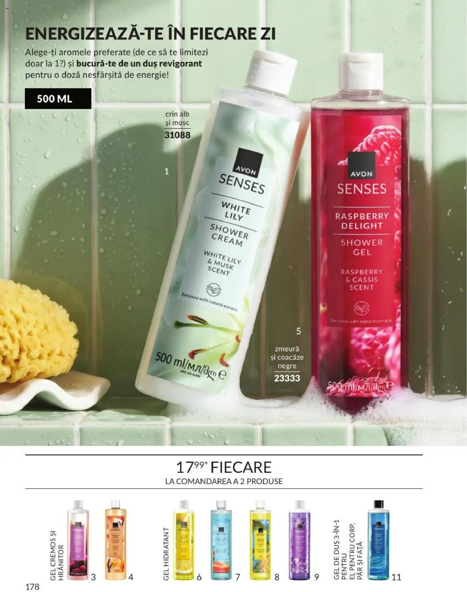Noul catalog Avon – valabil de la 01.09.2026 | Pagină: 178 | Produse: Zmeură, Duș, Gel de duș