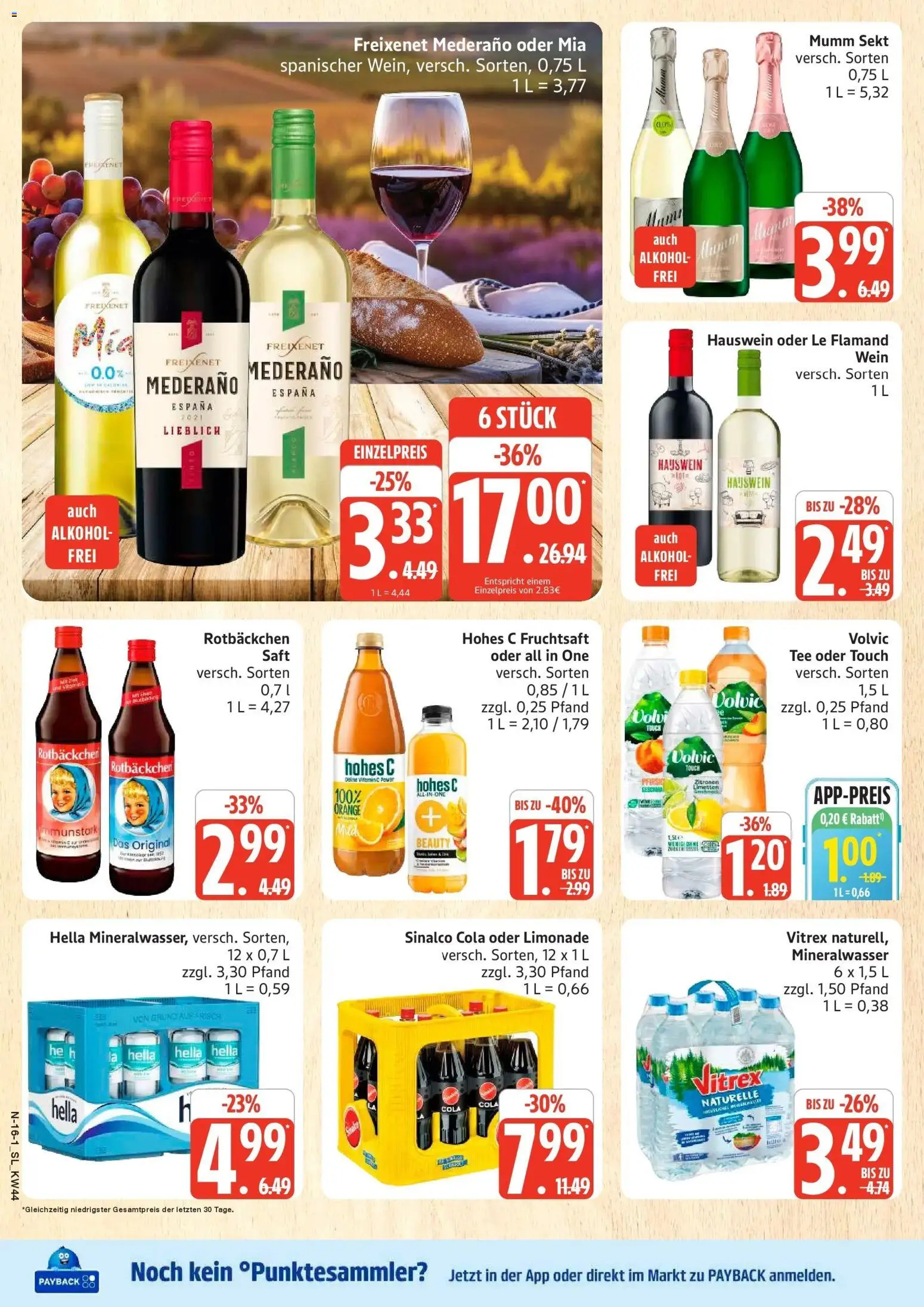 Edeka Prospekt Schleswig (ab 26.10.2026) » Angebote Online | Seite: 16 | Produkte: Sinalco, Sekt, Limonade, Alkohol
