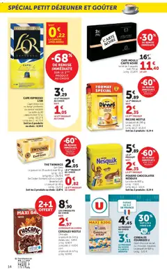 Hyper U - Prévisualisation de Hyper U - Les prix bas de la semaine valide à partir de 18/08/2026 | Page: 14 | Produits: Café moulu, Chocolat, Chocolat au lait, Carte Noire