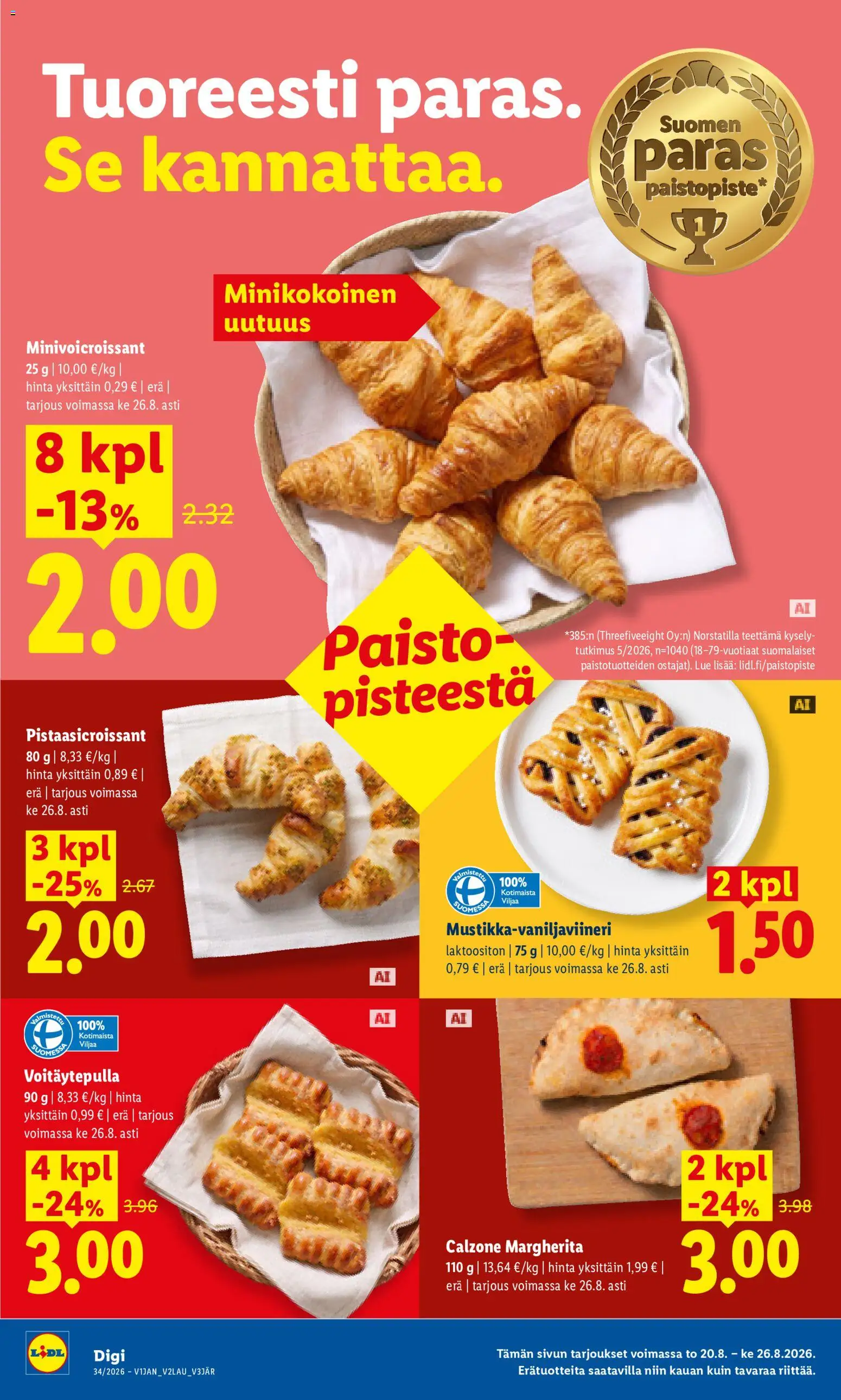 Lidl tarjoukset - Tampere – voimassa 24/08/2026 alkaen | Sivu: 4 | Tuotteet: Croissant