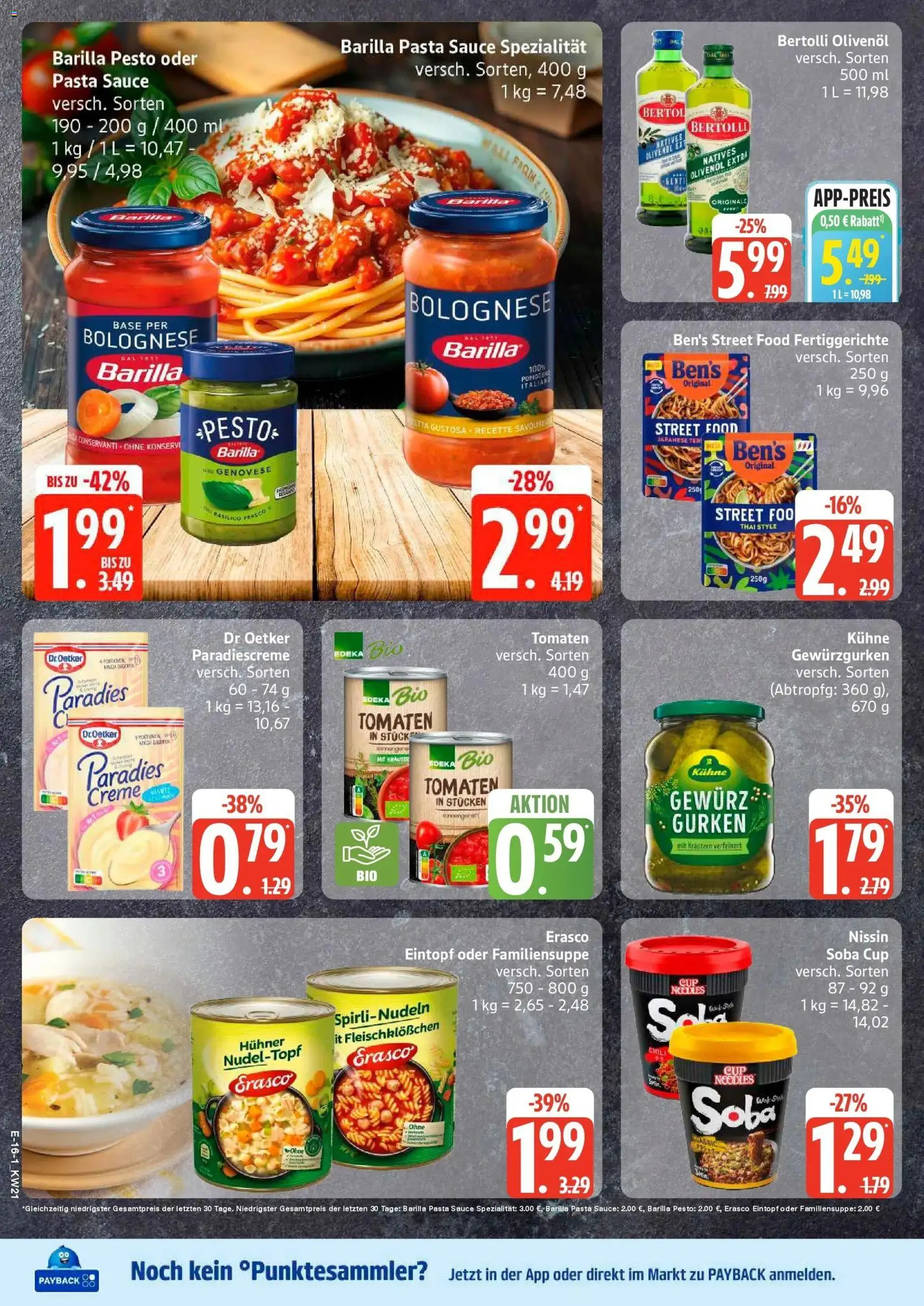 Marktkauf Prospekt Mölln	 – gültig ab 17.05.2026 | Seite: 16 | Produkte: Tomaten, Fertiggerichte, Pasta, Erasco
