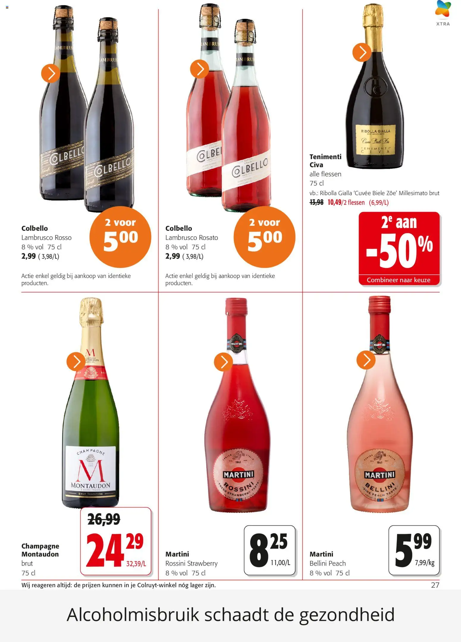 {H1} | Pagina: 27 | Producten: Lambrusco, Champagne, Martini