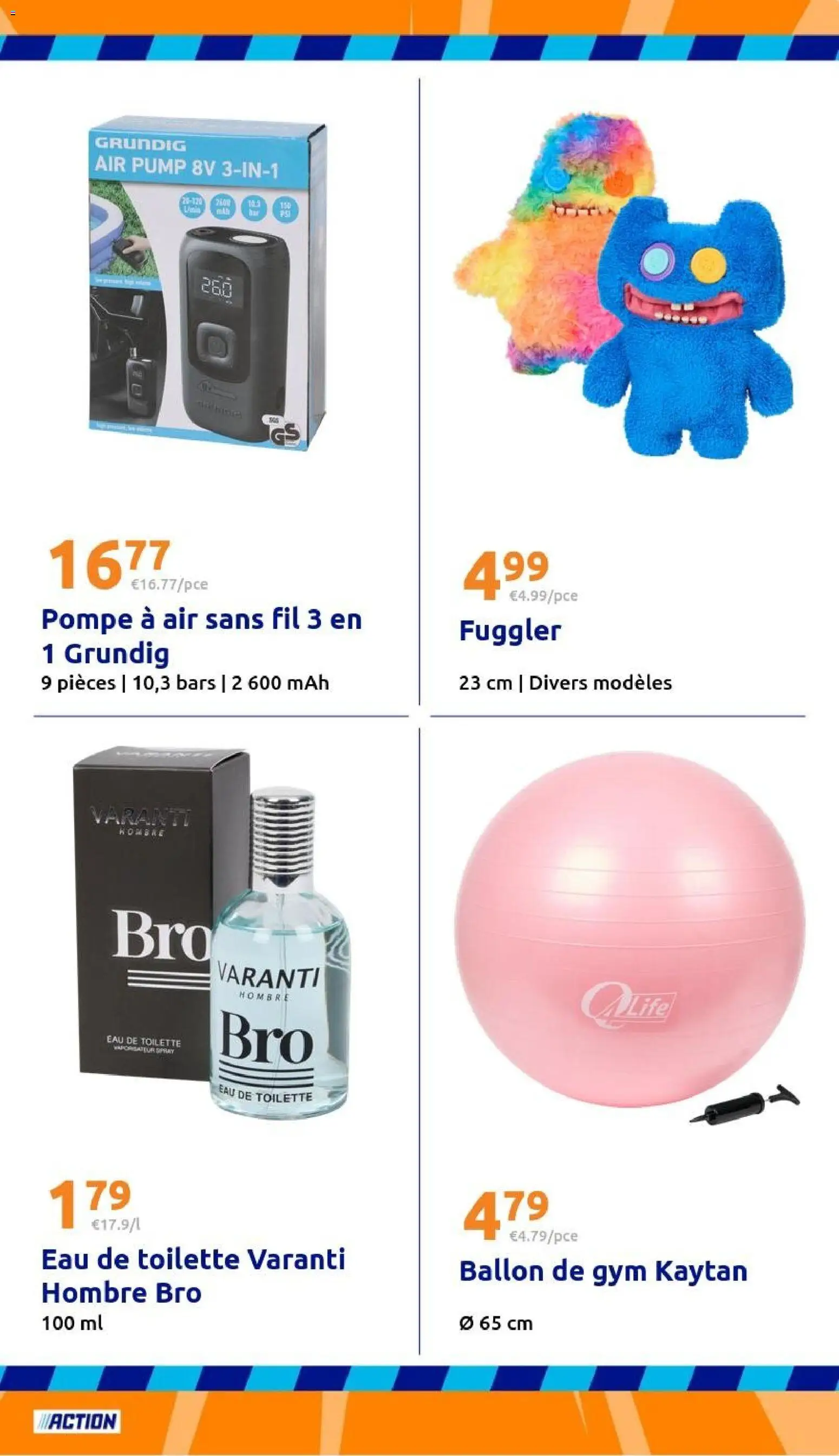 {H1} | Page: 23 | Produits: Ballon, Eau de toilette, Ballon de gym, Pompe à air
