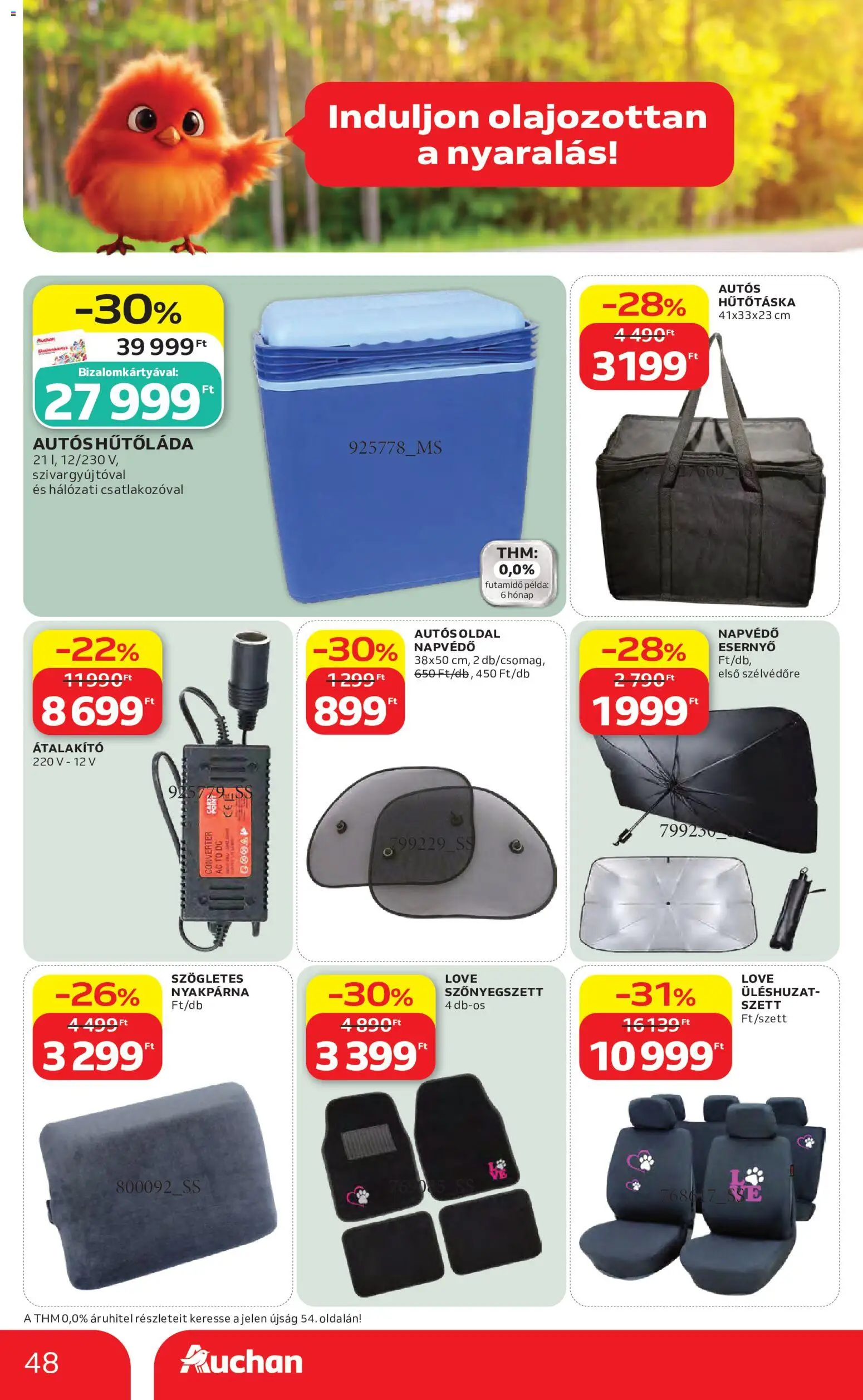 Auchan akciós ujság - amely érvényes a következő dátumtól: 04.06.2026 | Oldal: 48 | Termékek: Esernyő, Átalakító, Hűtőtáska