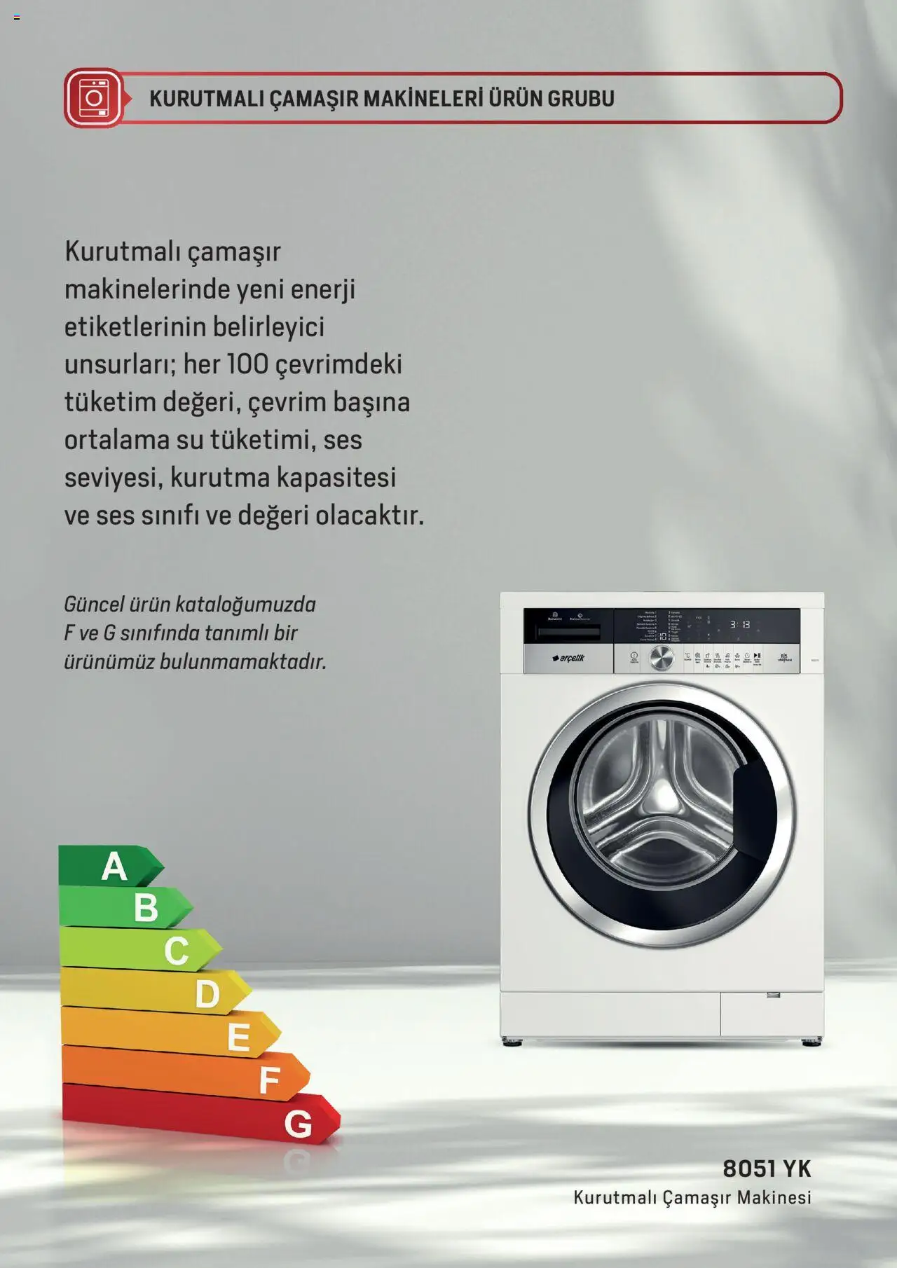 Arçelik - Enerji Sınıflandırmaları - 19 Şubat 2024 tarihinden itibaren geçerlidir | Sayfa: 12 | Ürünler: Su, Ses, Çamaşır makinesi
