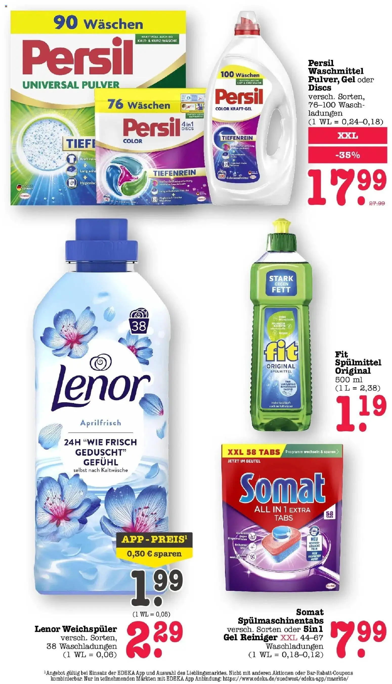 Edeka Prospekt Offenbach (ab 31.08.2026) » Angebote Online | Seite: 54 | Produkte: Persil discs, Wasser, Waschmittel, Spülmaschinentabs