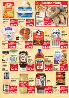 Náhled letáku AMORA Dijonská hořčice, Dijonská hořčice ostrá 430 g od 27.05.2026 | Strana: 21 | Produkty: Gril, BBQ omáčka, Hellmann's kečup, Cheddar