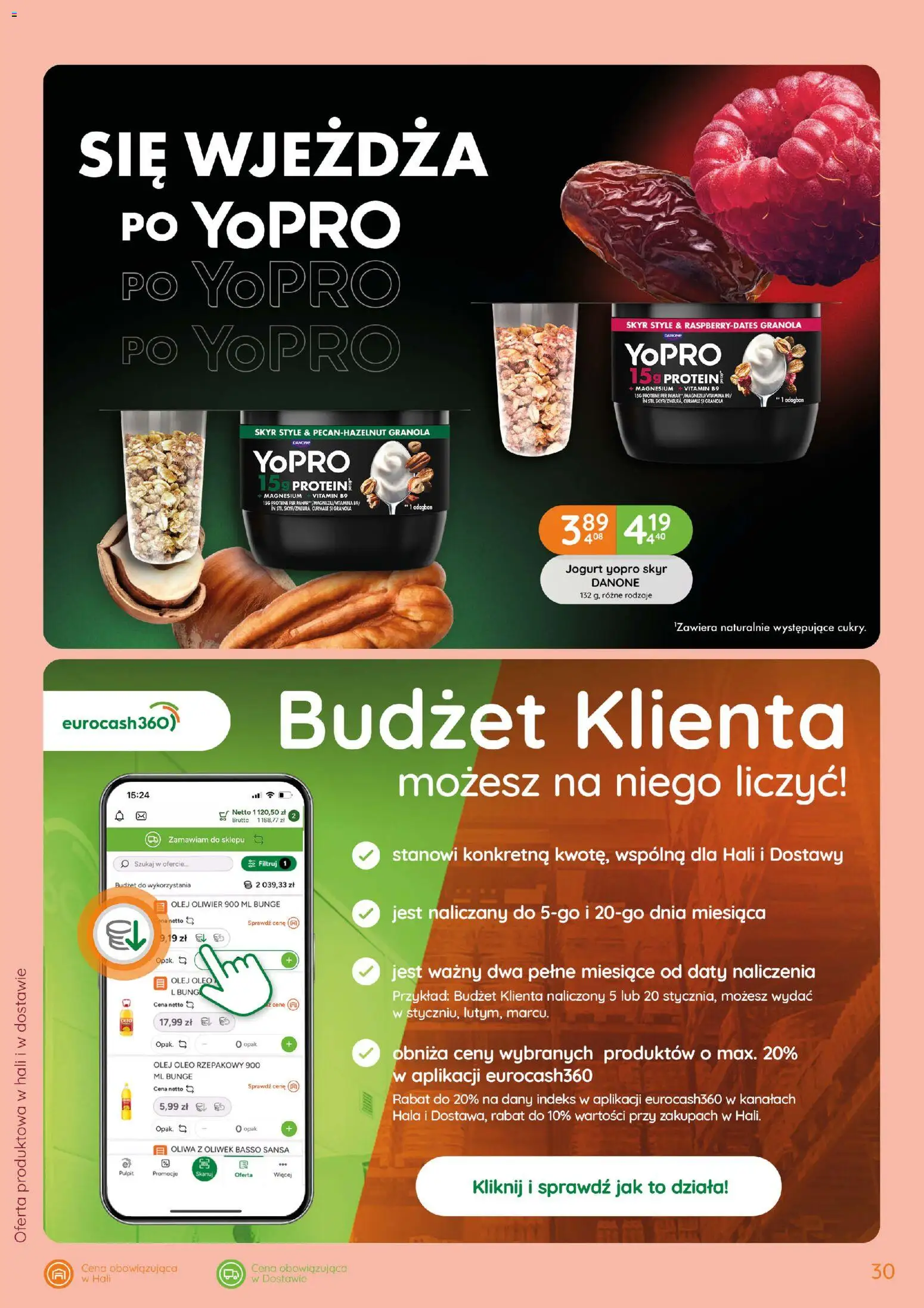 Eurocash gazetka od 15.10.2026 | Strona: 30 | Produkty: Oliwa z oliwek, Granola, Jogurt, Olej