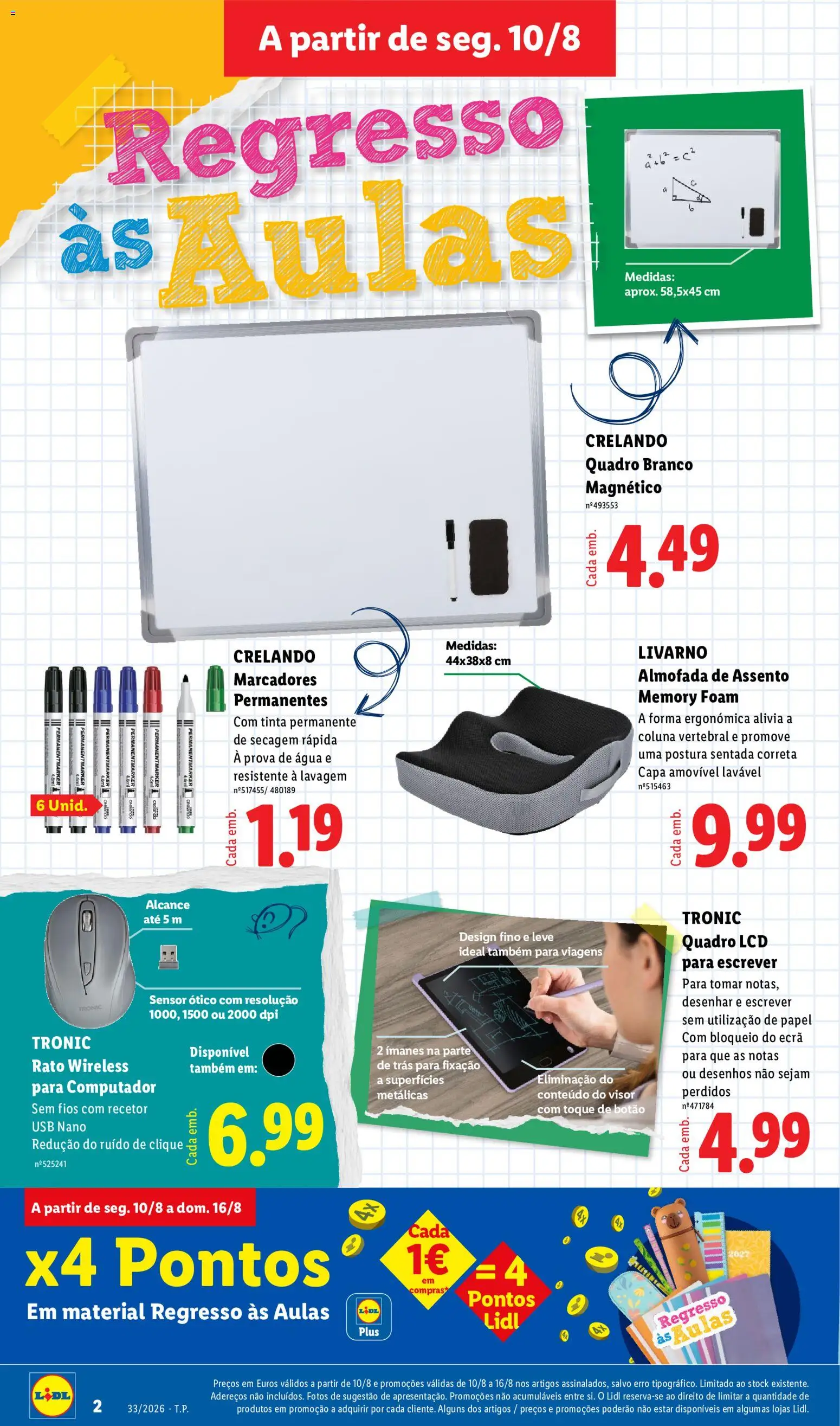 Lidl Novidades │ válido de 10/08/2026 | Página: 2 | Produtos: Agua, USB, Quadro, Tinta