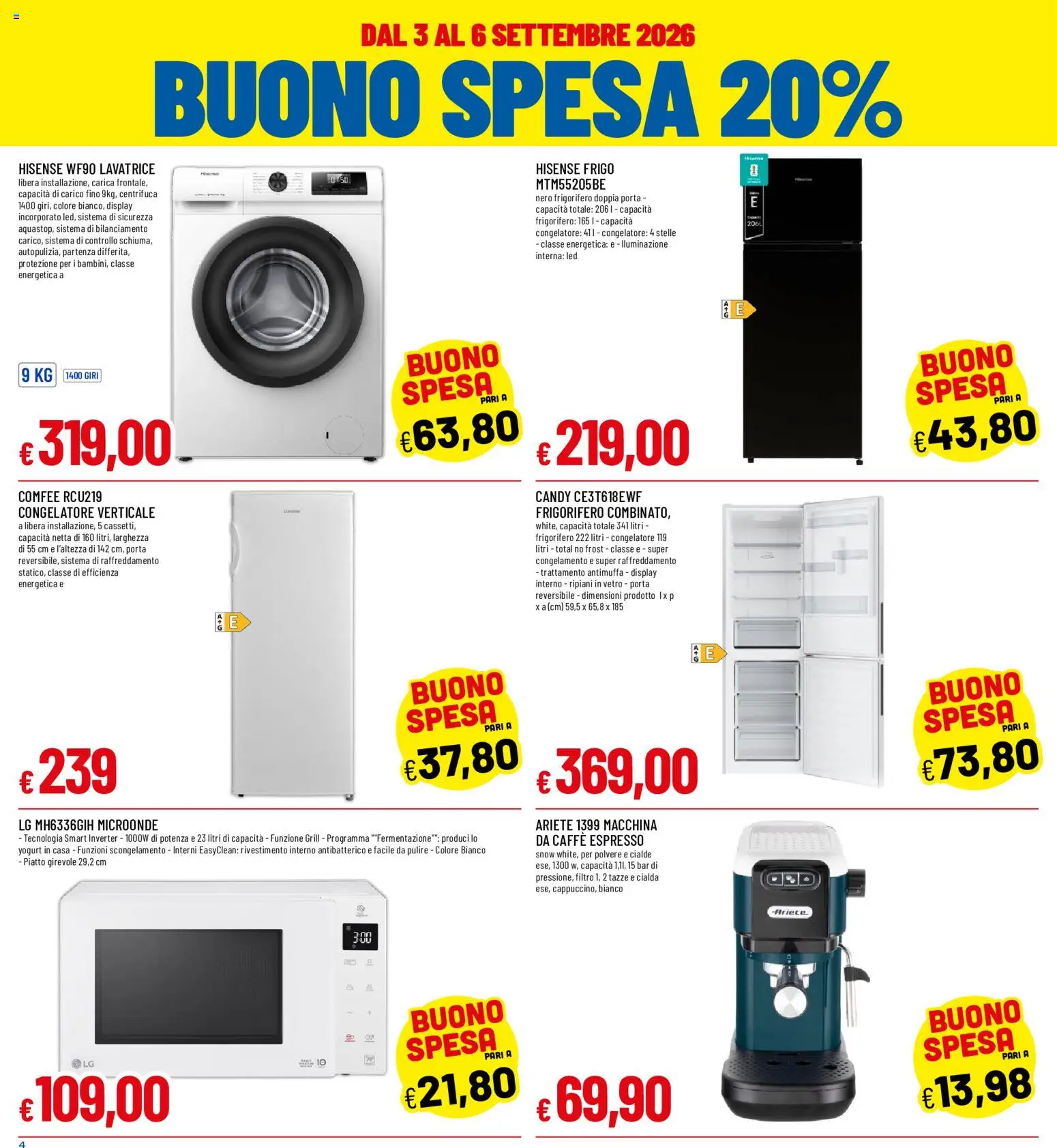 Volantino Galassia del 03/09/2026 | Pagina: 4 | Prodotti: Porta, Piatto, Cialde, Cialda