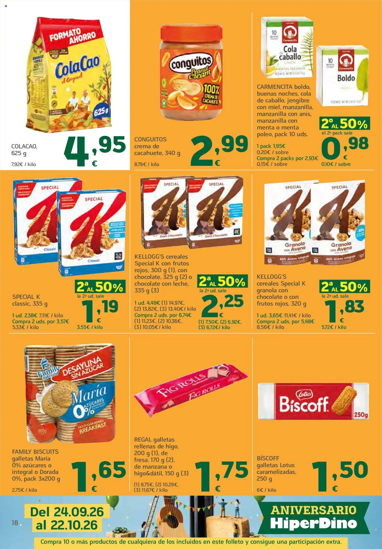 HiperDino folleto │ válido desde el 24/09/2026 | Página: 18 | Productos: Chocolate, Crema, Galletas Lotus, Azúcar