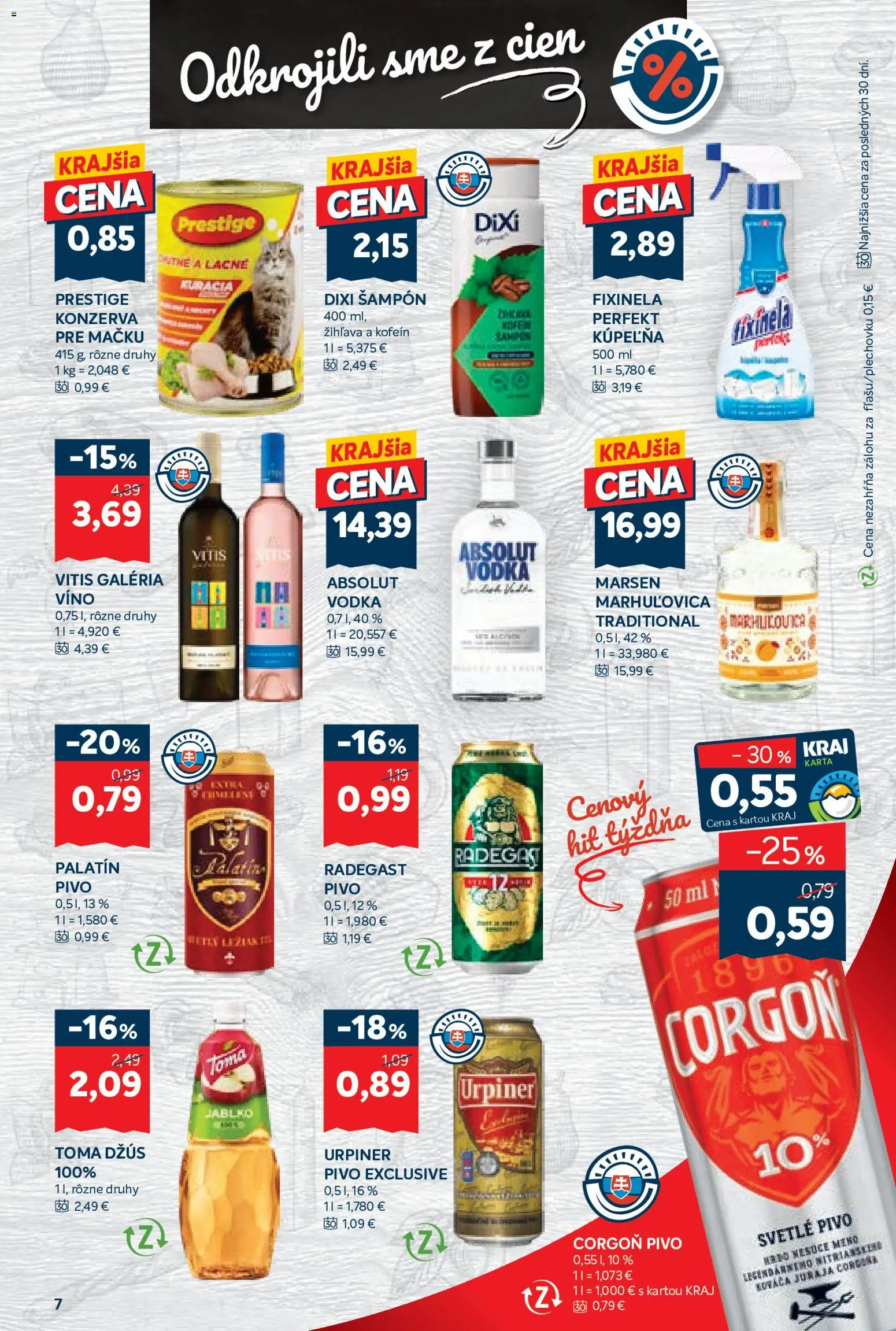 Nové Kraj akcie – leták je platný od 29.10.2026 | Strana: 13 | Produkty: Kúpelňa, Pivo, Corgoň, Vodka