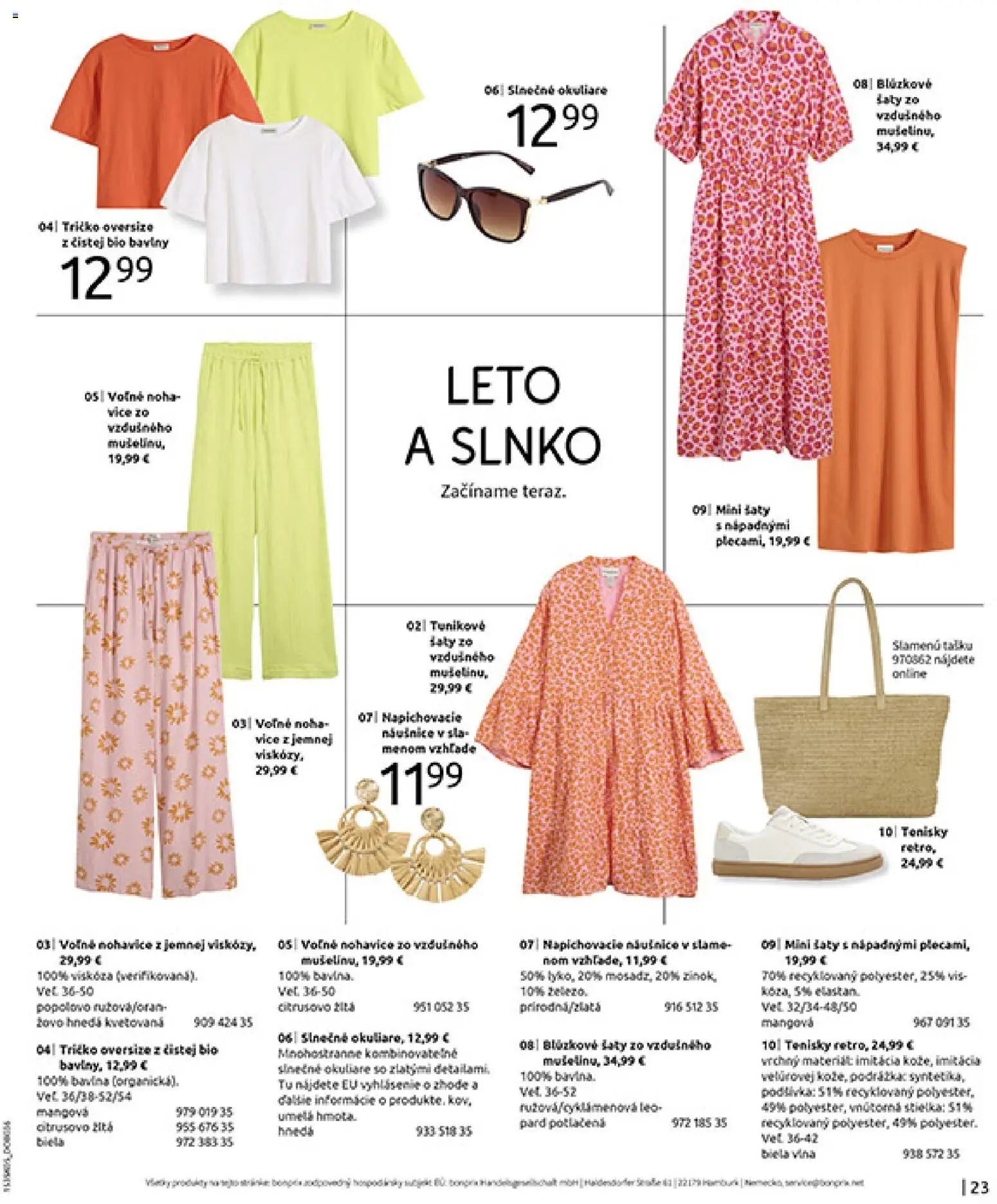Nové Bonprix akcie – leták je platný od 01.01.2026 | Strana: 25 | Produkty: Šaty, Tričko, Nohavice, Okuliare