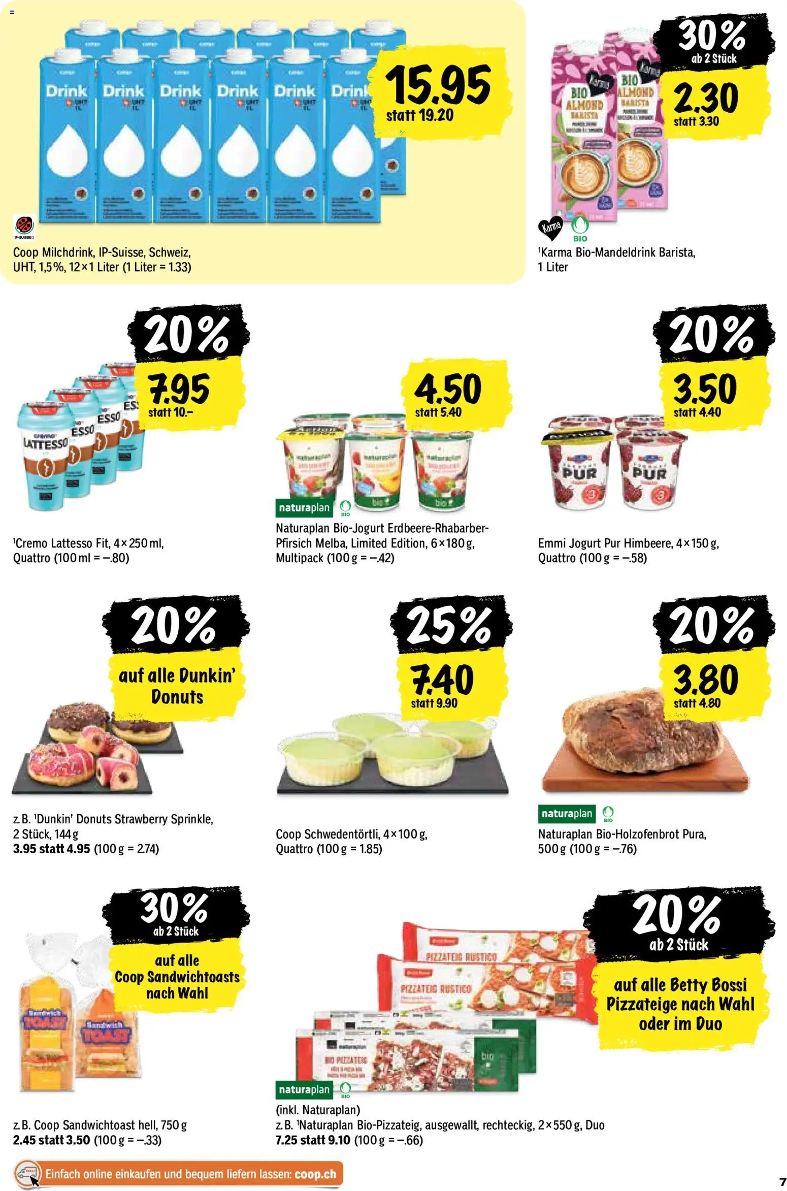 Coop aktionen – gültig ab 28.05.2026 | Seite: 7 | Produkte: Donuts, Pizza, Himbeere, Pfirsich