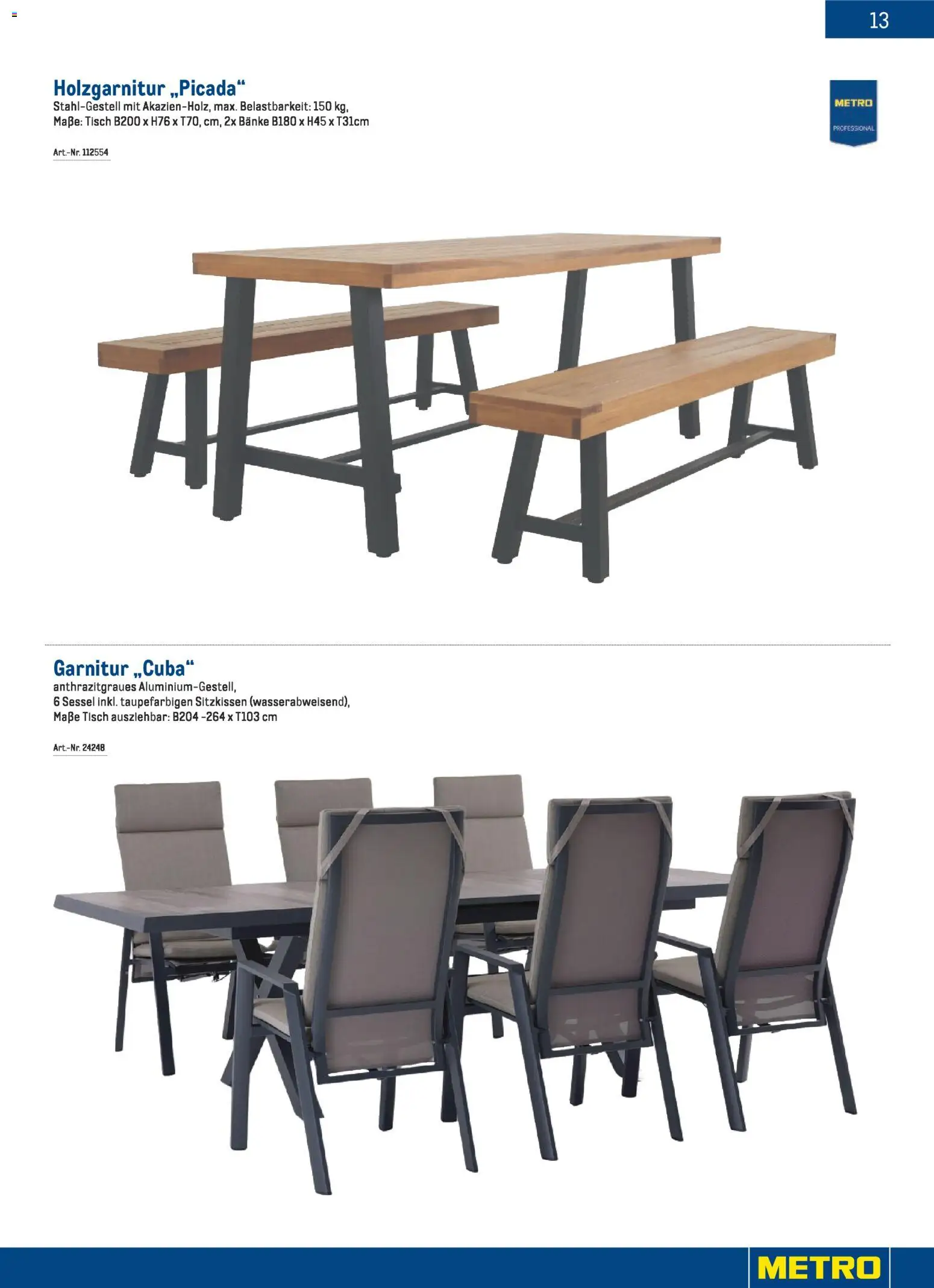 Metro Gast & Garten 2026 gültig ab 01.01.2026 | Seite: 13 | Produkte: Sessel, Tisch