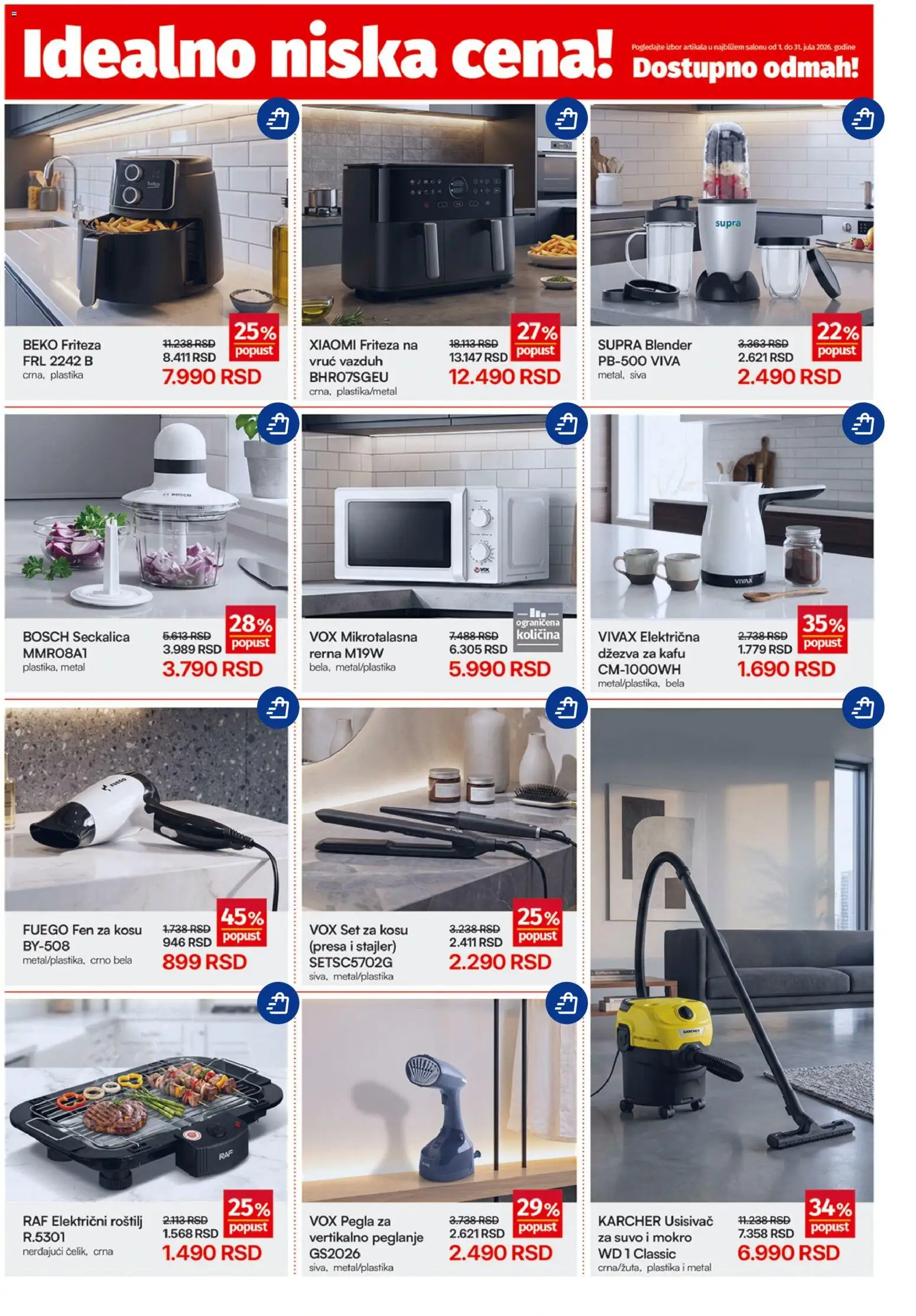 Forma Ideale katalog - važi od 01.07.2026 | Strana: 3 | Proizvode: Usisivač, Xiaomi, Seckalica, Blender
