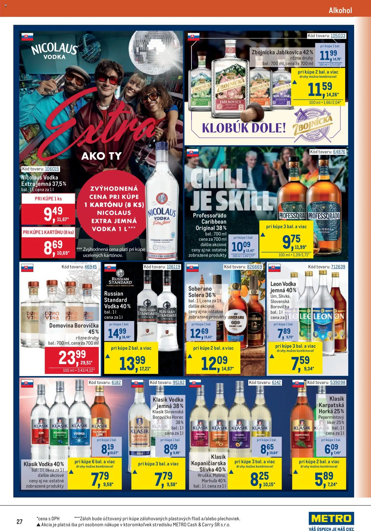Nové Metro akcie – leták je platný od 20.05.2026 | Strana: 27 | Produkty: Soberano, Vodka, Alkohol, Nicolaus vodka