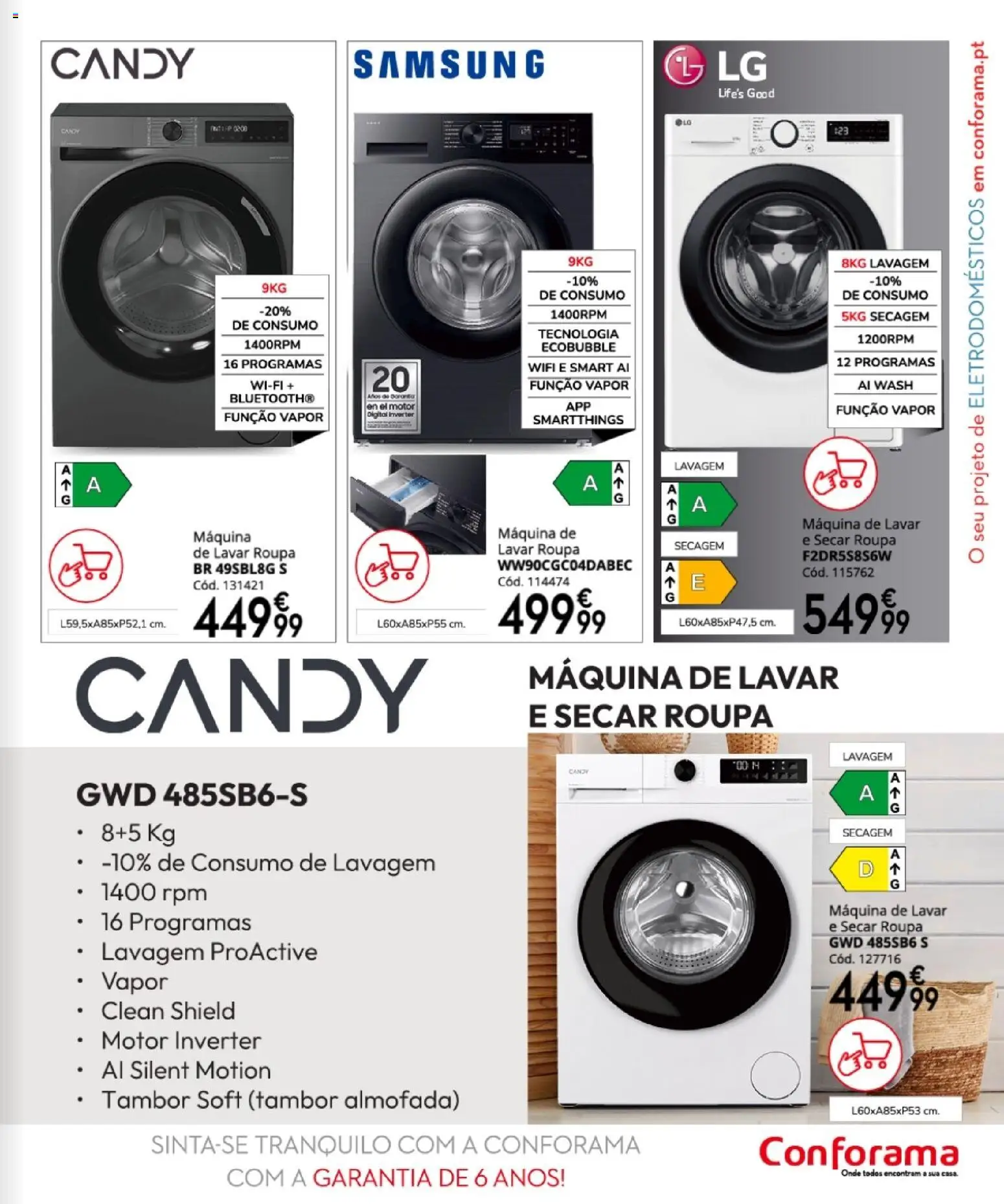 Conforama folheto │ válido de 16.04.2026 | Página: 91 | Produtos: Máquina de lavar, Almofada