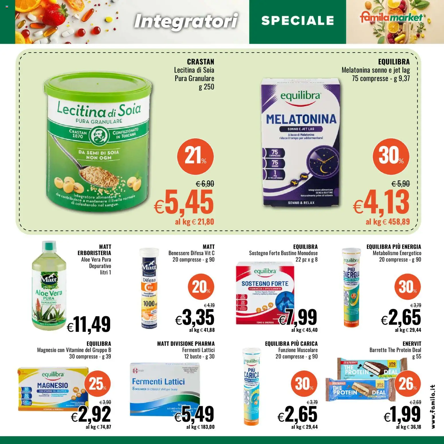 Volantino Famila del 29/10/2026 | Pagina: 19 | Prodotti: Senza glutine, The, Integratore alimentare, Aloe vera