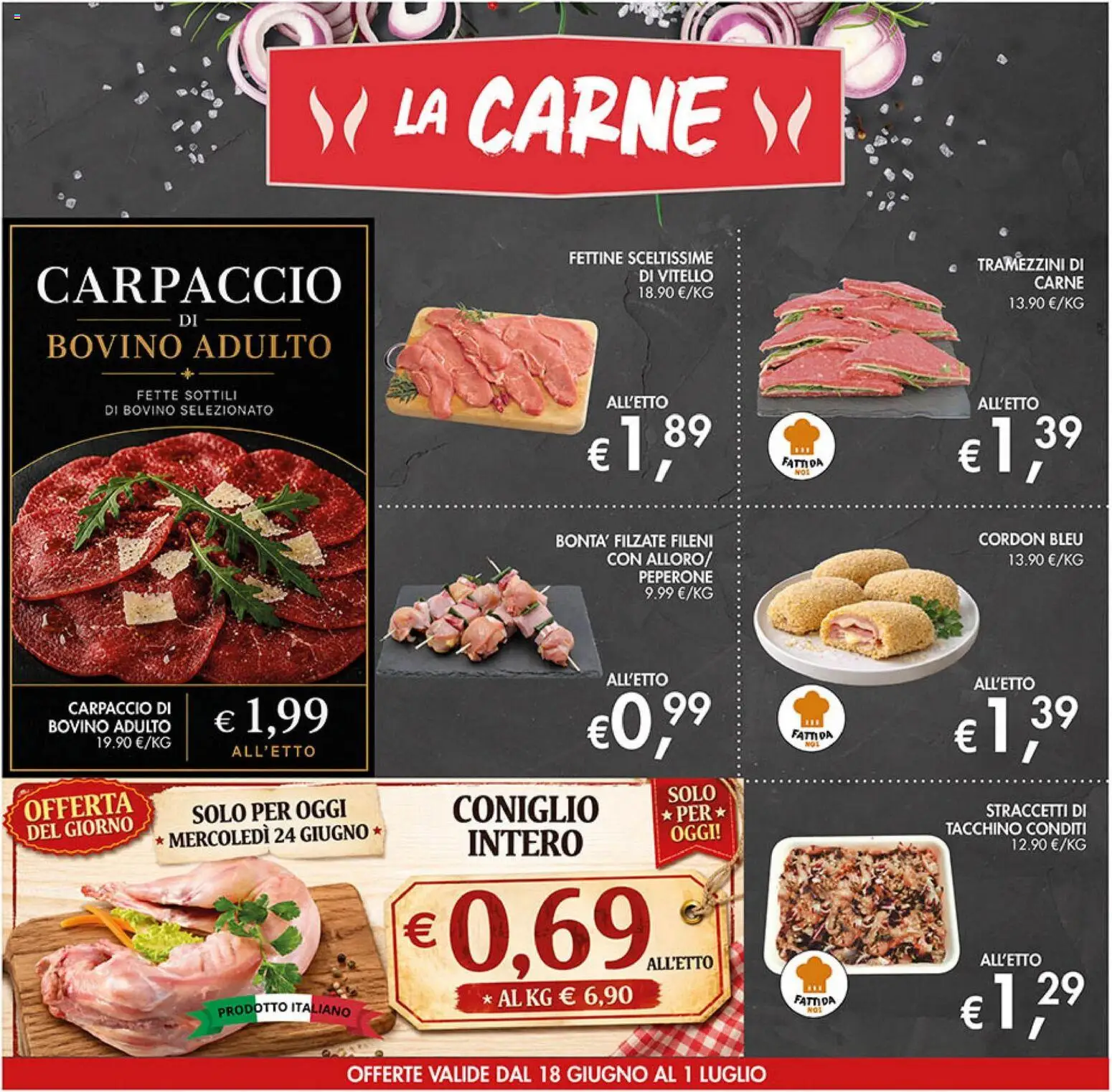 Volantino Coal del 18.06.2026 | Pagina: 4 | Prodotti: Bovino, Tacchino, Vitello