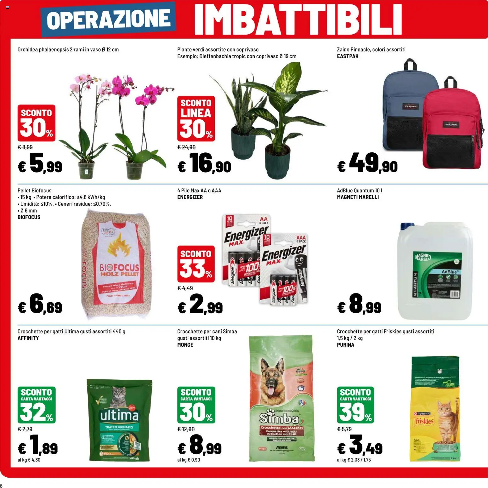 Volantino Iper del 31/08/2026 | Pagina: 6 | Prodotti: Pellet, Manzo, Crocchette per cani, Vaso