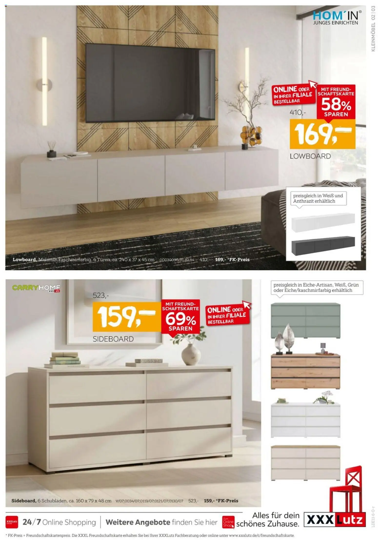 XXXLutz Kleinmöbel Preishits – gültig ab 24.10.2026 | Seite: 2 | Produkte: Sideboard, Lowboard