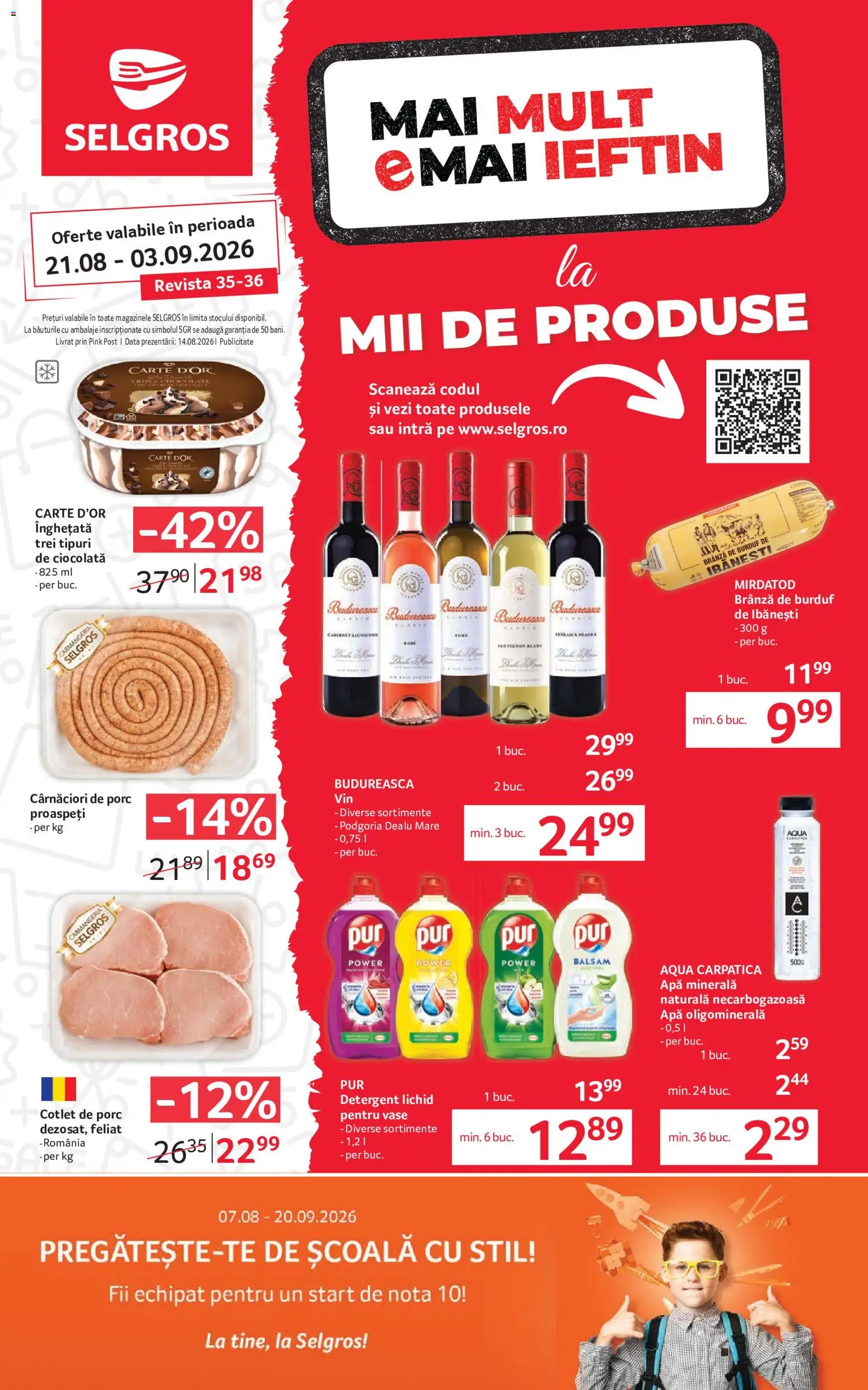 Noul catalog Selgros – valabil de la 21.08.2026 | Pagină: 1 | Produse: Branza de burduf, Aqua Carpatica, Brânză, Power