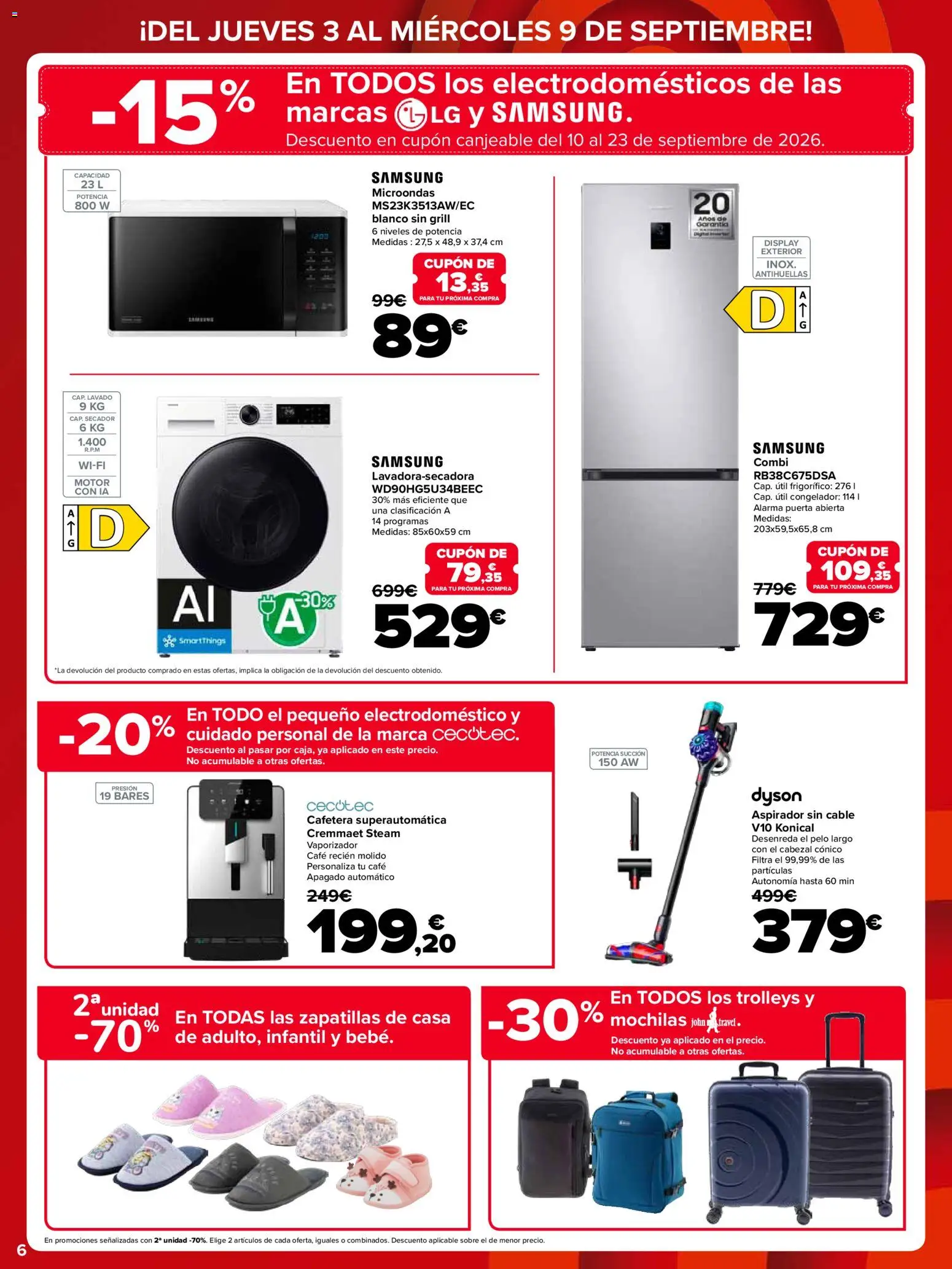 Carrefour Precio Imbatible │ válido desde el 03/09/2026 | Página: 6 | Productos: Café, Cable, Cafetera, Aspirador