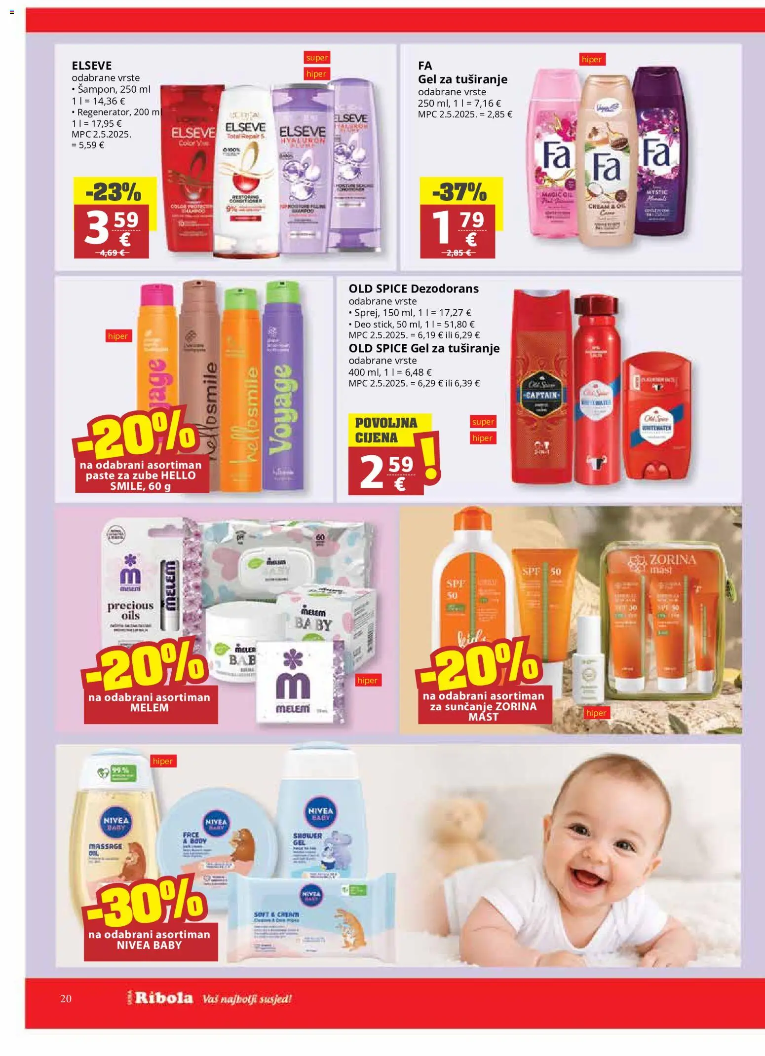 Ribola katalog | vrijedi od 24.06.2026 | Stranica: 20 | Proizvodi: Gel za tuširanje, Dezodorans, Melem, Old Spice