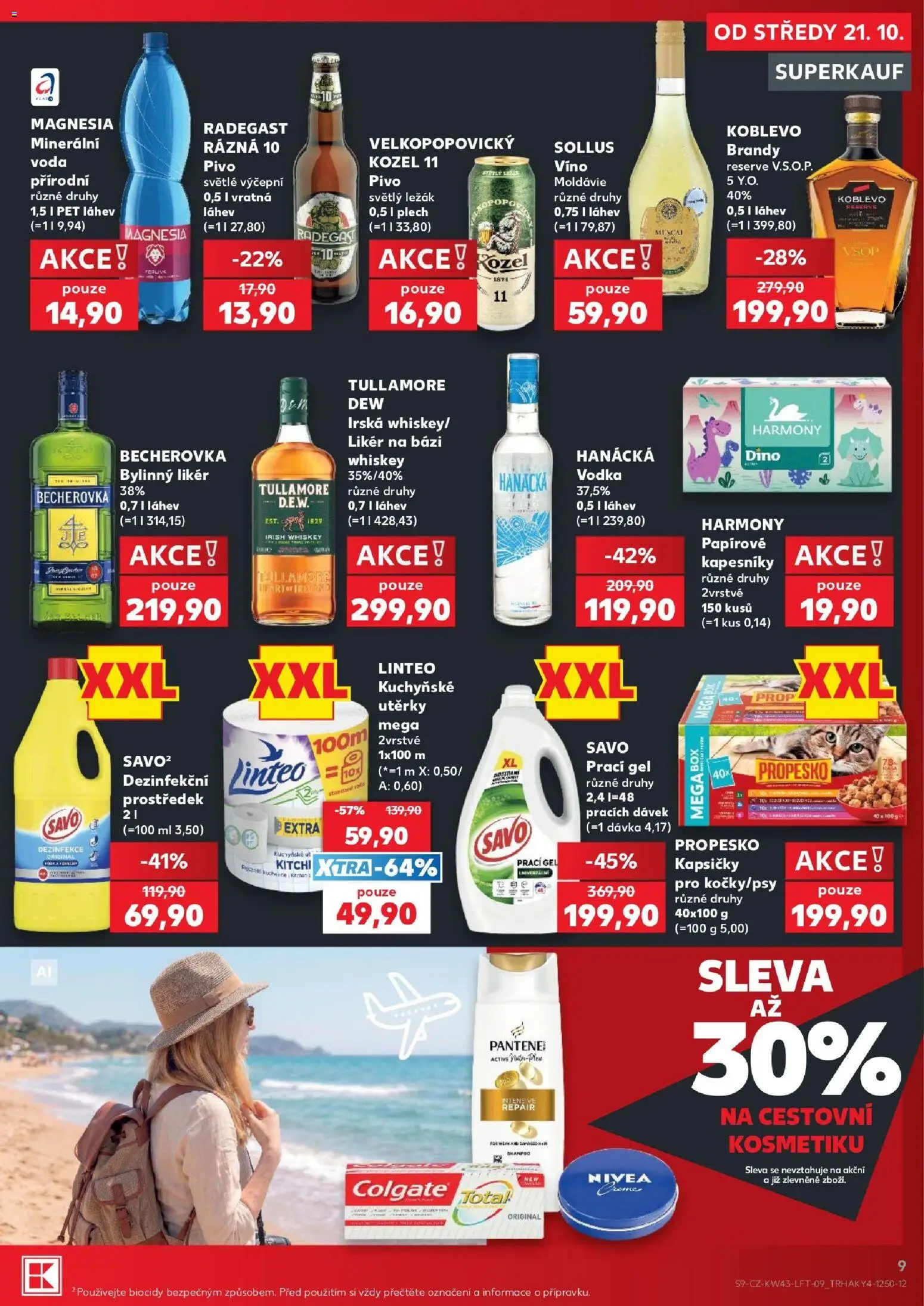 Kaufland leták od 21.10.2026 | Strana: 9 | Produkty: Whiskey, Propesko, Kozel, Likér