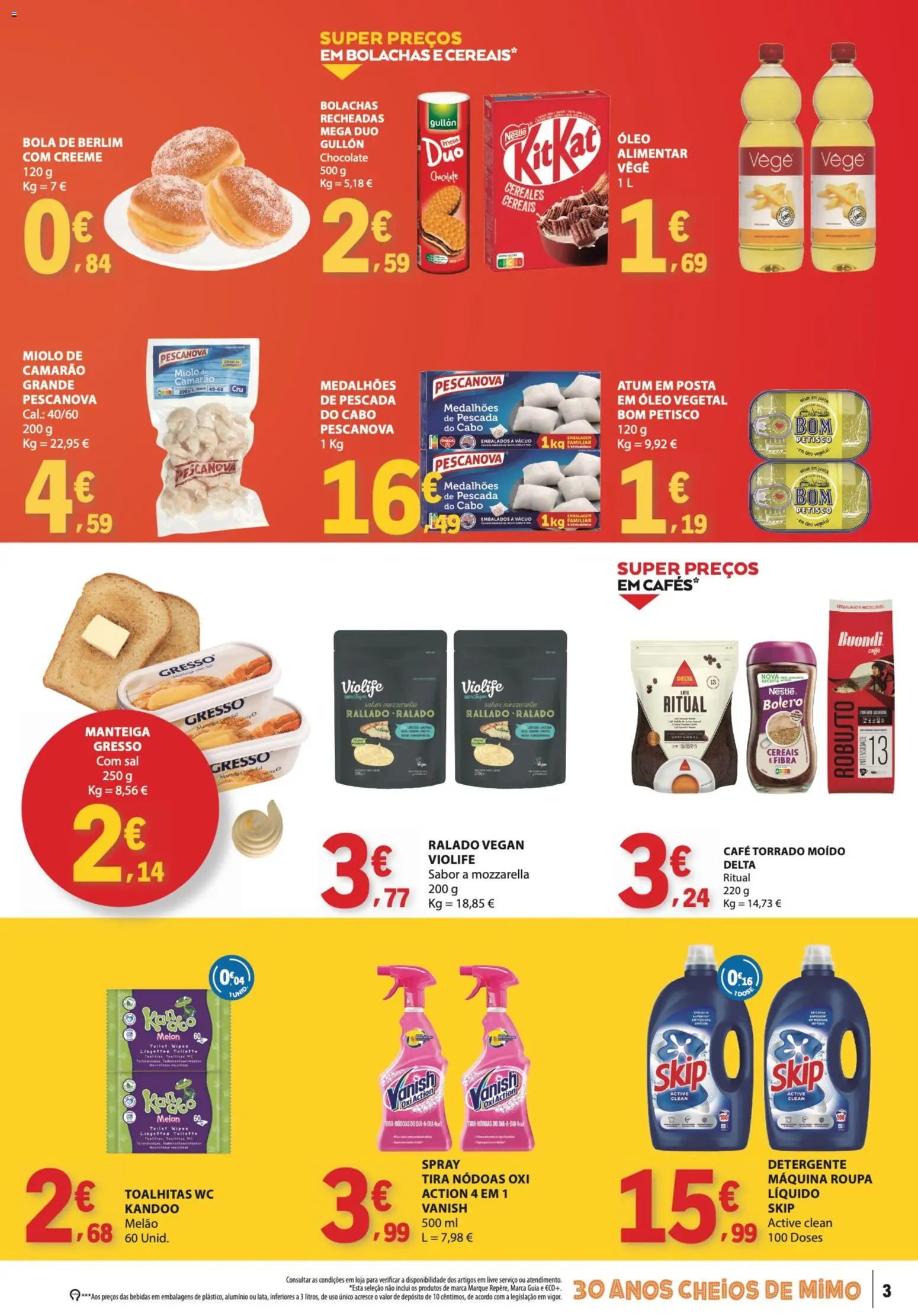 E.Leclerc Catálogo Fim de Semana │ válido de 21/08/2026 | Página: 3 | Produtos: Óleo vegetal, Pescada, Bolachas, Bola de Berlim