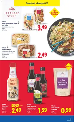 Vista previa Vitasia Fideos de arroz, 2 variedades: con soja, salsa picante y carne de cerdo, o con verduras. 200 g válido desde el 04.05.2026 | Página: 31 | Productos: Arroz, Pescado, Fideos, Fideos de arroz