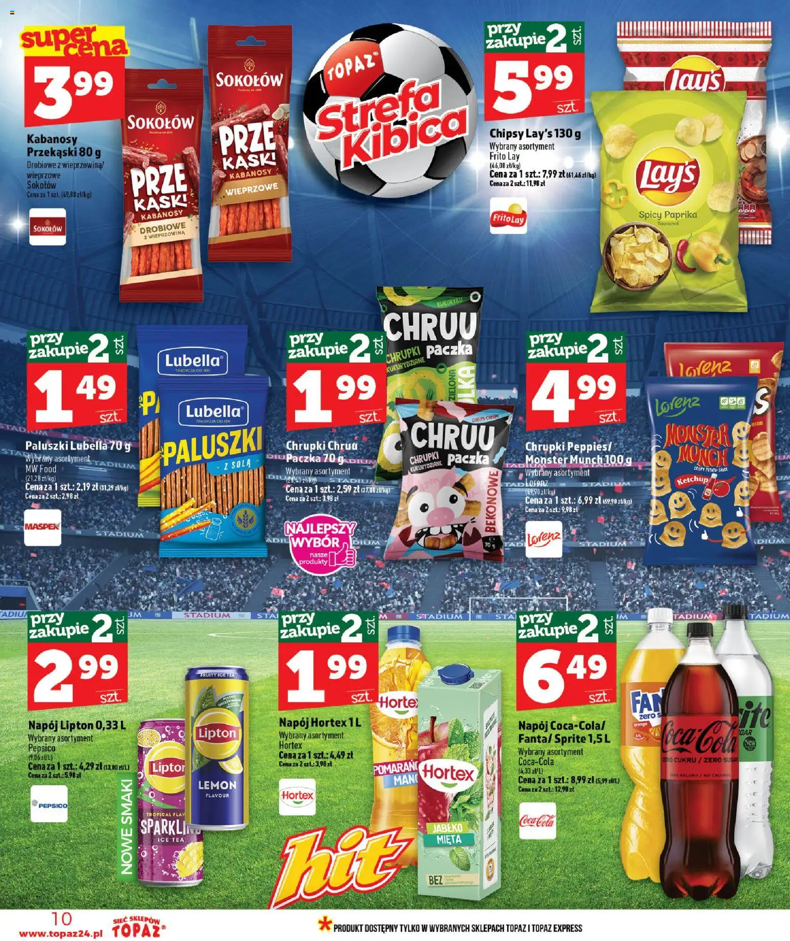 Topaz gazetka od 09.07.2026 | Strona: 10 | Produkty: Ice Tea, Kabanosy, Mięta, Wieprzowina