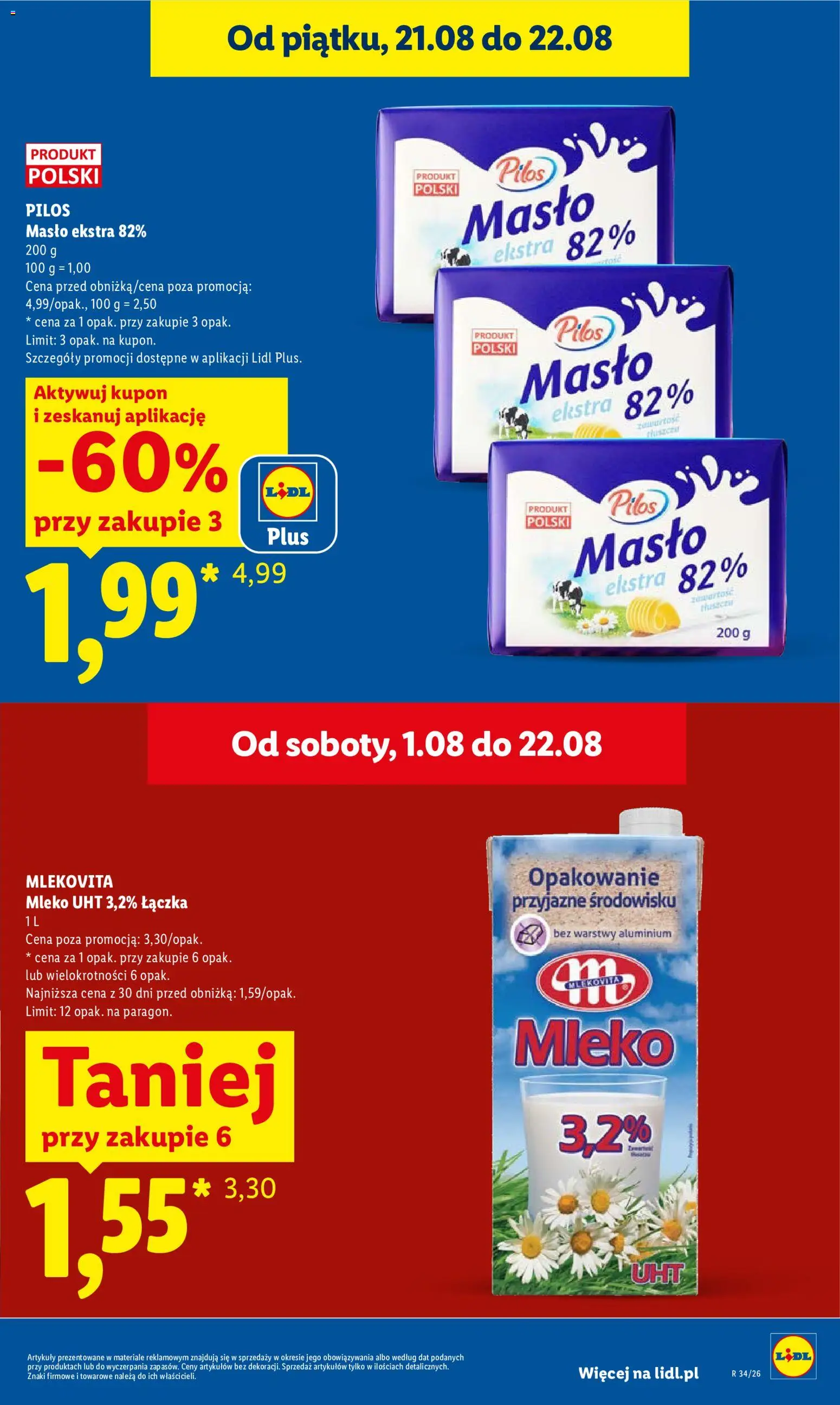 Lidl Polsko leták od 20.08.2026 | Strana: 9 | Produkty: Mléko, Máslo