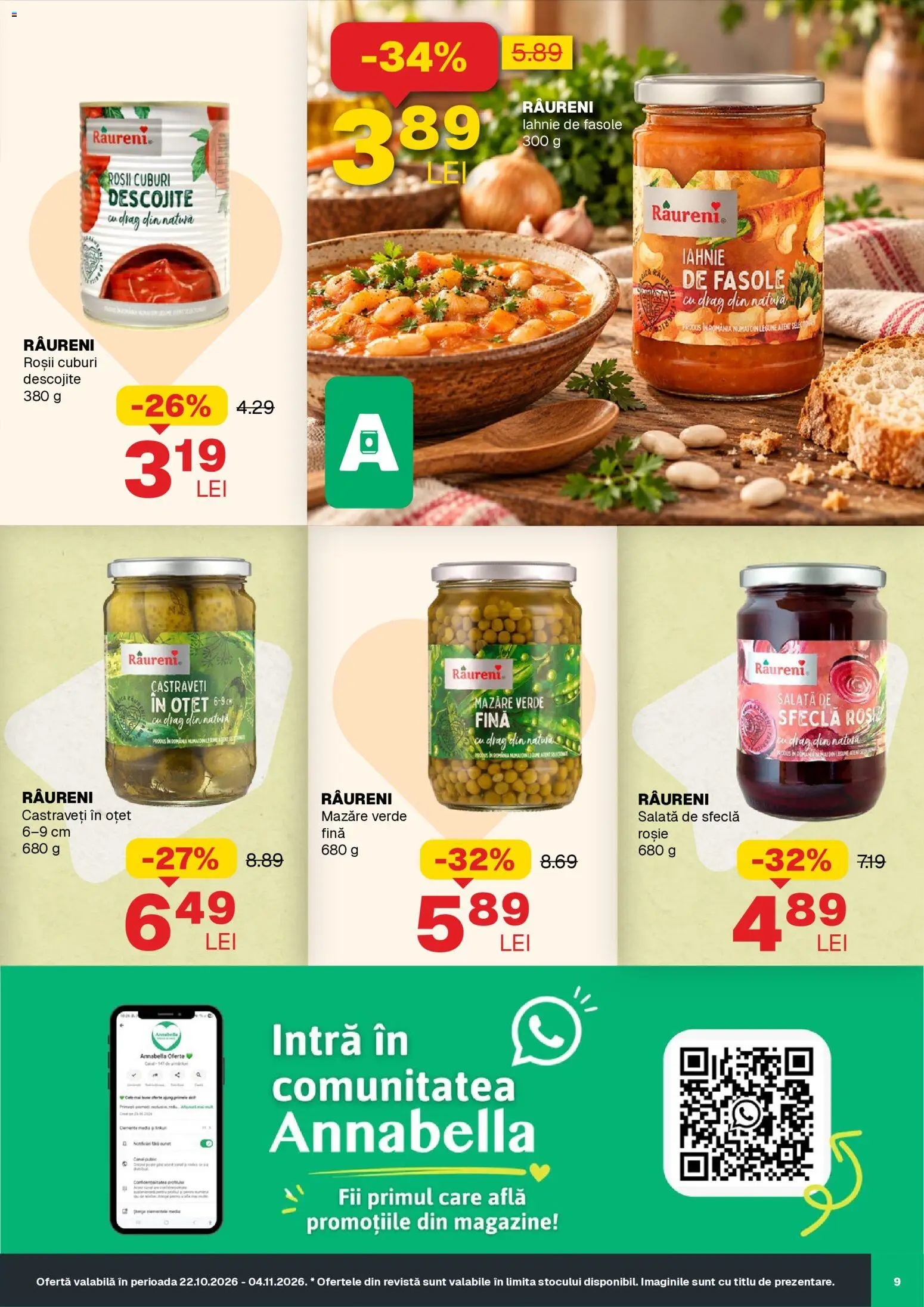 Noul catalog Annabella – valabil de la 22.10.2026 | Pagină: 9 | Produse: Mazăre, Roșii, Castraveți, Salată
