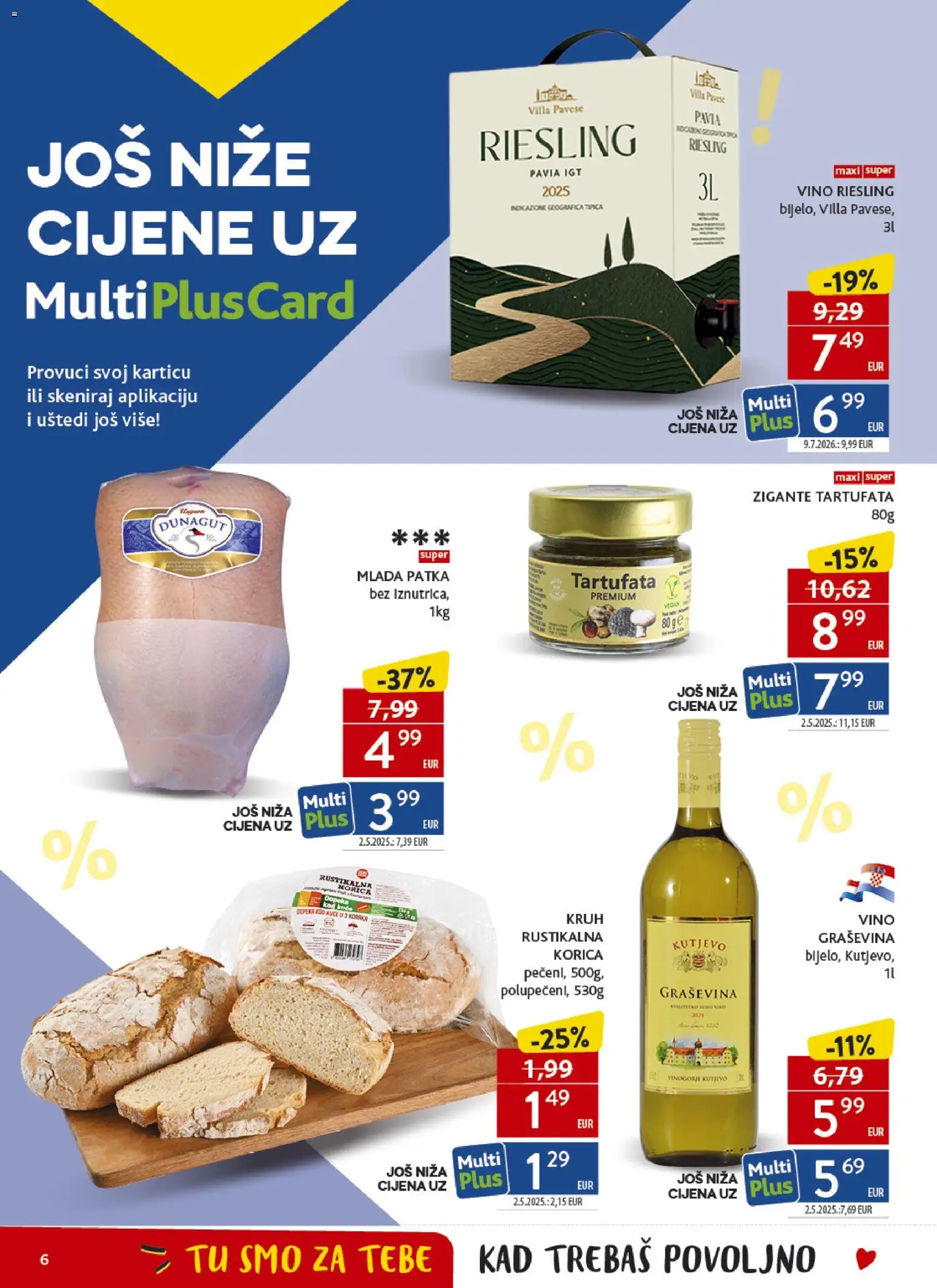 Konzum katalog | vrijedi od 14.10.2026 | Stranica: 6 | Proizvodi: Kruh, Vino, Patka