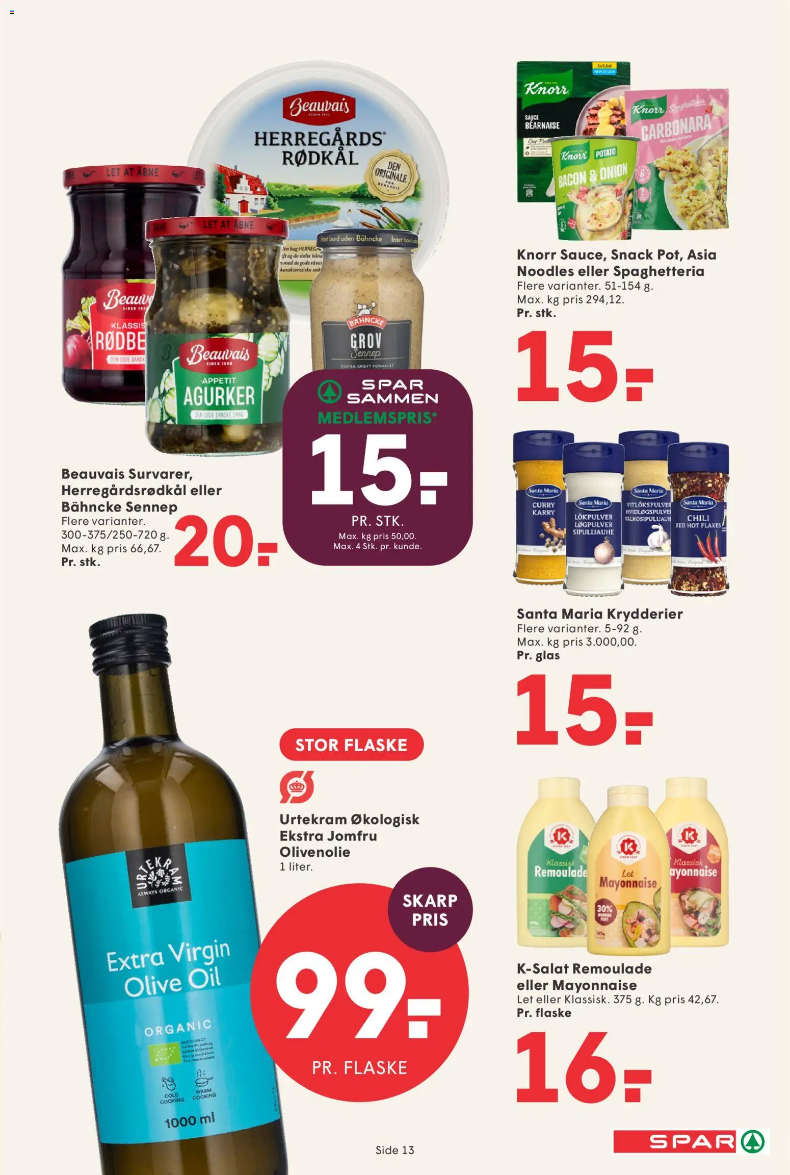 Spar tilbudsavis – gyldig fra 21/08/2026 | Side: 14 | Produkter: Chili, Karry, Sennep, Remoulade