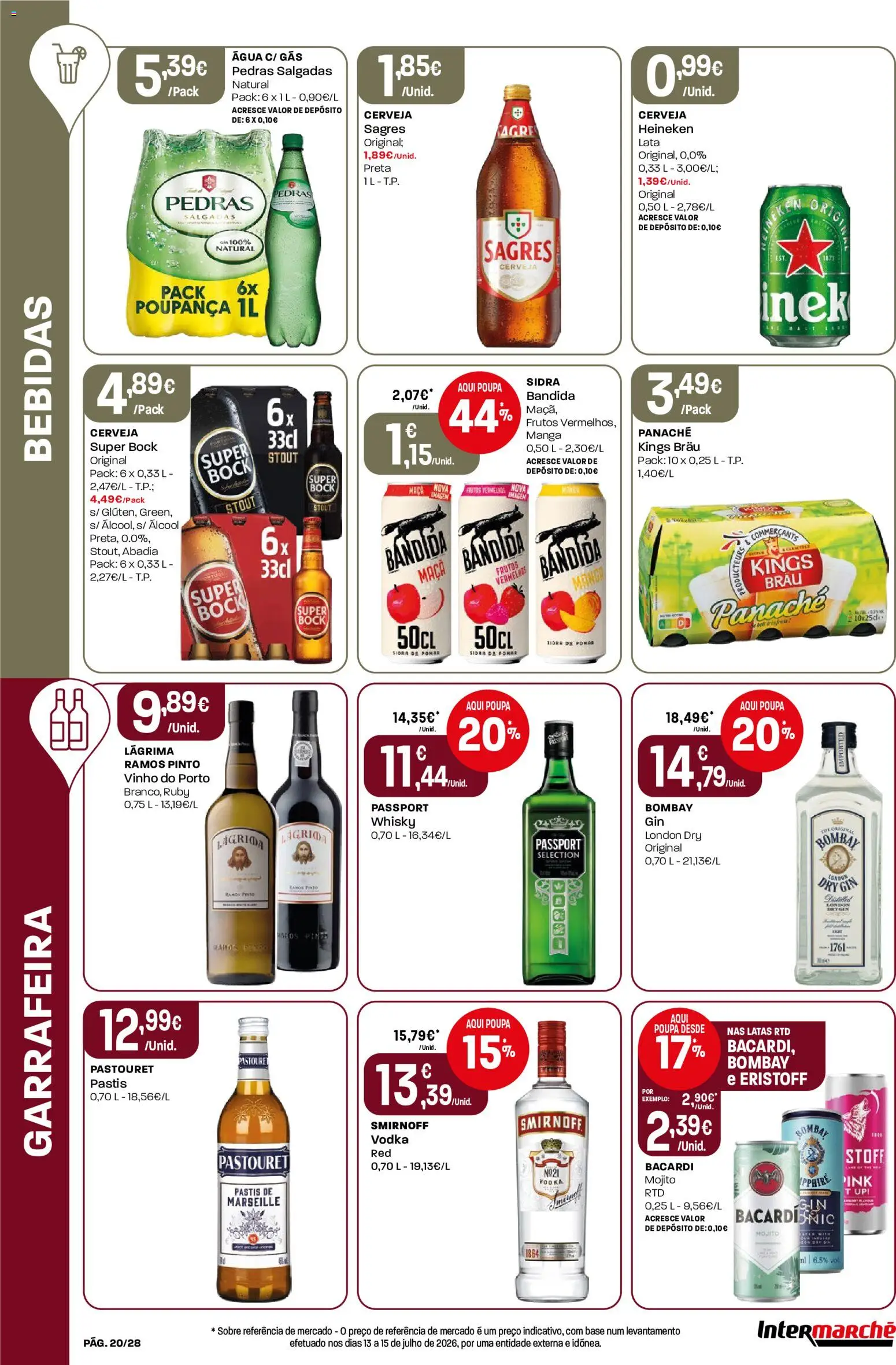 Intermarché Folheto Contact │ válido de 20/08/2026 | Página: 20 | Produtos: Agua, Manga, Maça, Cerveja