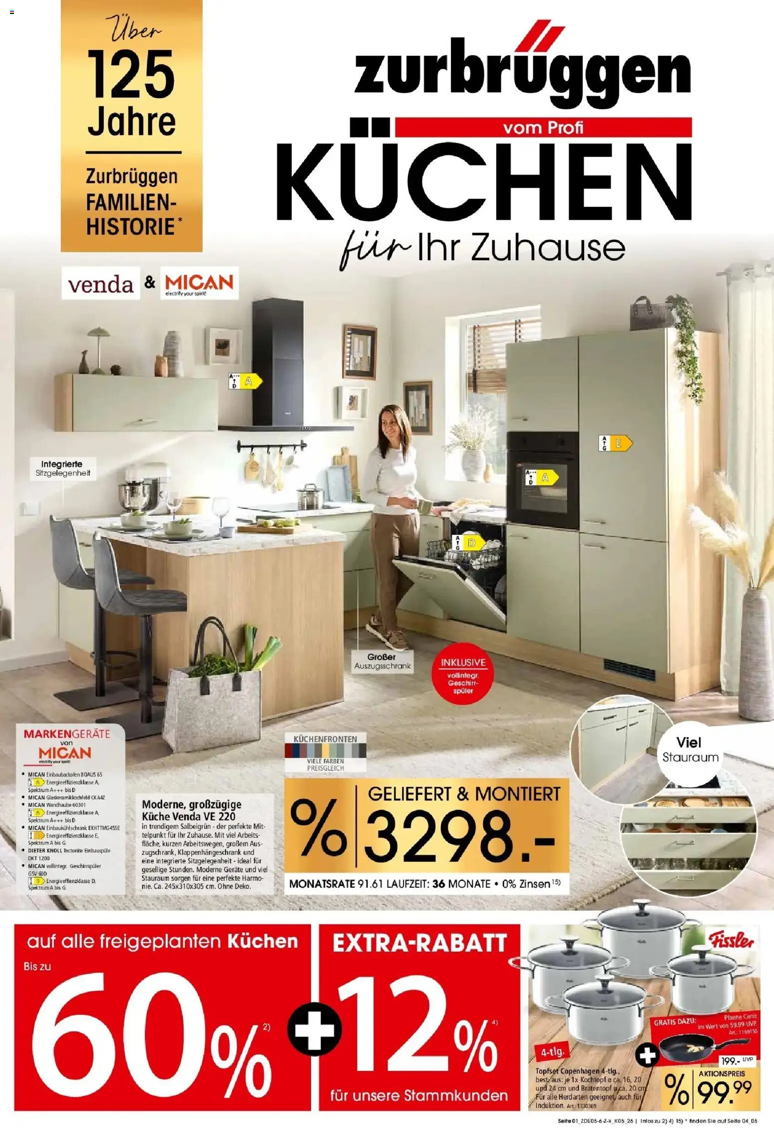 Zurbrüggen Küchen für ihr Zuhause – gültig ab 23.05.2026 | Seite: 1 | Produkte: Geschirrspüler, Küche, Kuchen