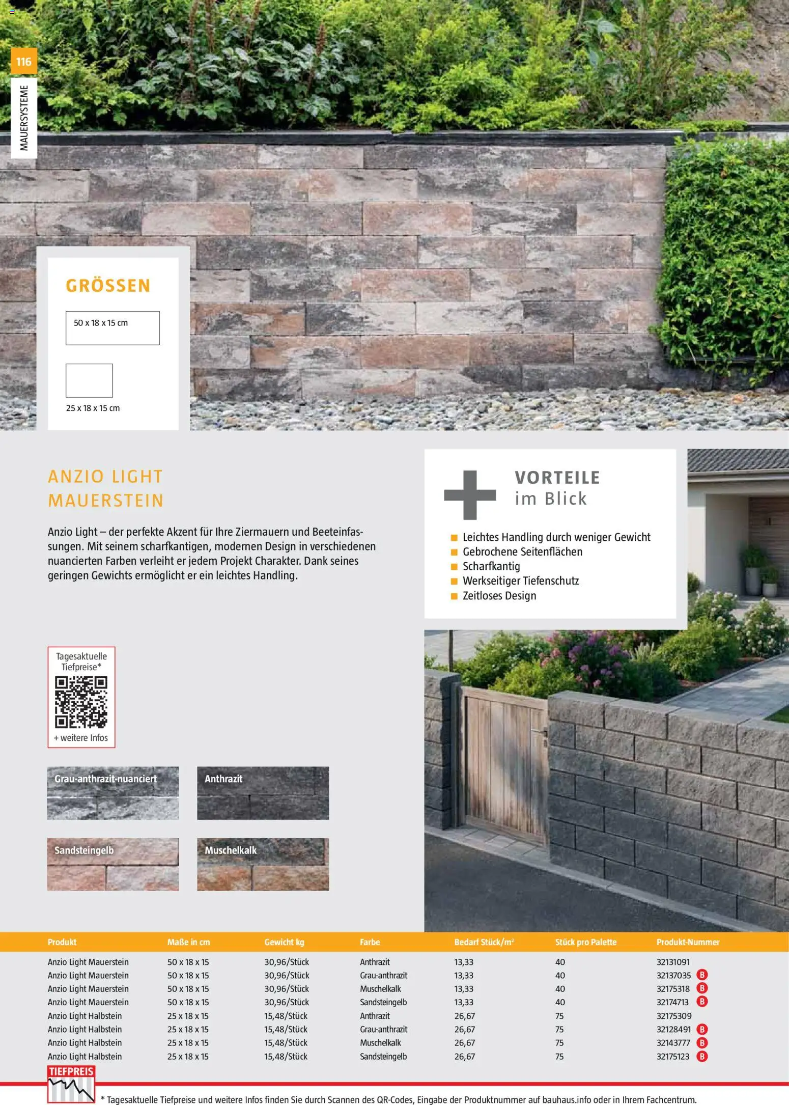Bauhaus Gartenbaumaterialien gültig ab 01.04.2026 | Seite: 116 | Produkte: Gewicht