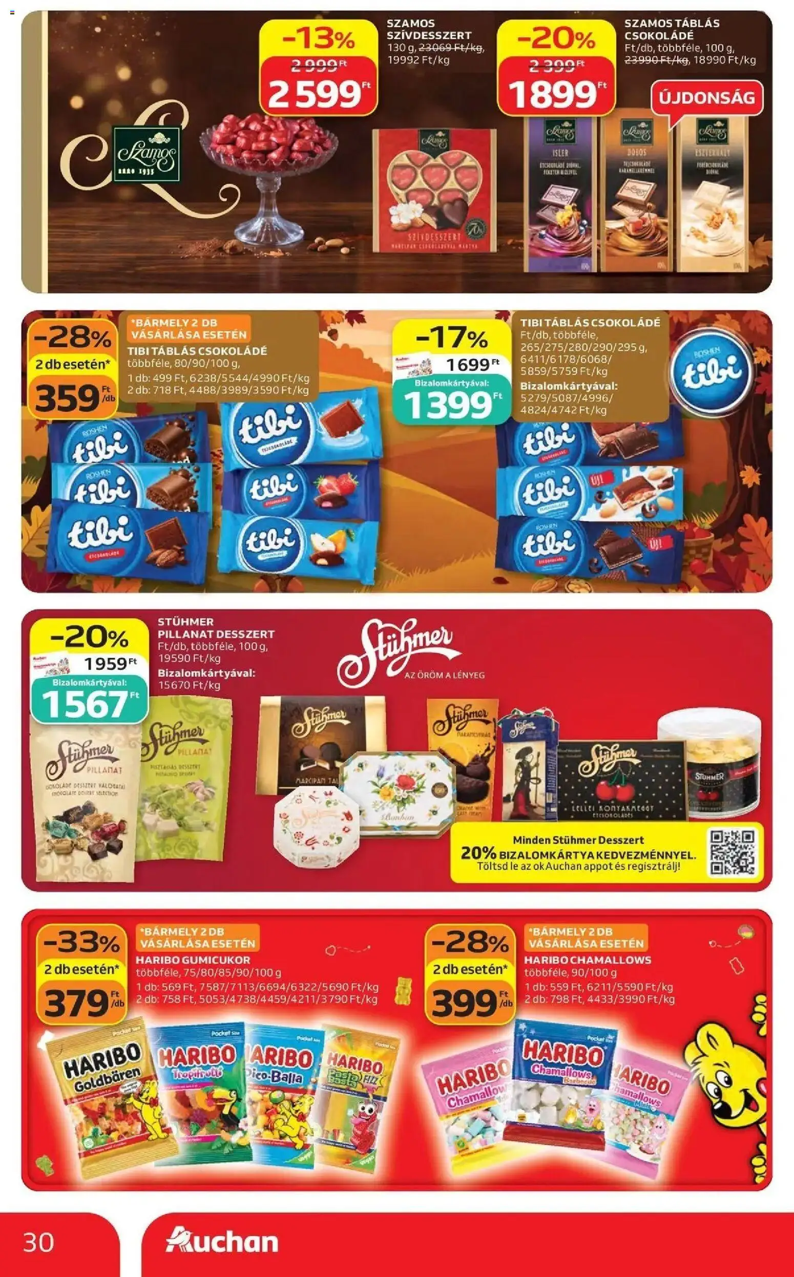 Auchan akciós újság Szolnok - 2026.10.08. -tól/töl > akció, lapozható szórólap 🛍️ | Oldal: 30 | Termékek: Lé, Marcipan, Desszert, Roshen