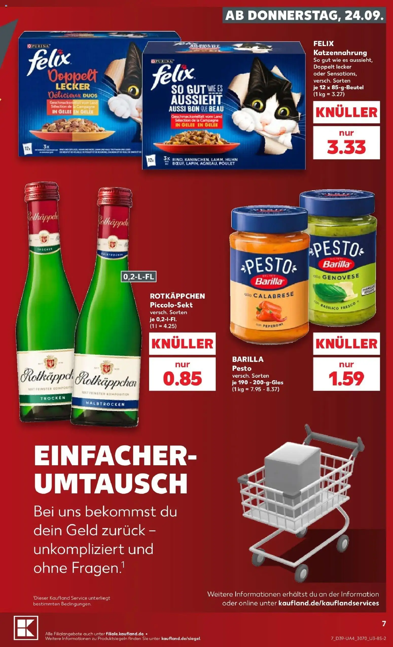 Prospekt Kaufland ab 21.09.2026 » Angebote Online zum Blättern | Seite: 19 | Produkte: Barilla, Barilla pesto, Rotkäppchen