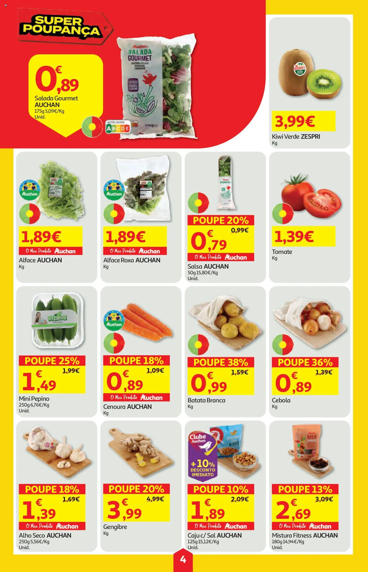 Auchan folheto │ válido de 16/07/2026 | Página: 4 | Produtos: Batata, Sal, Cenoura, Alface