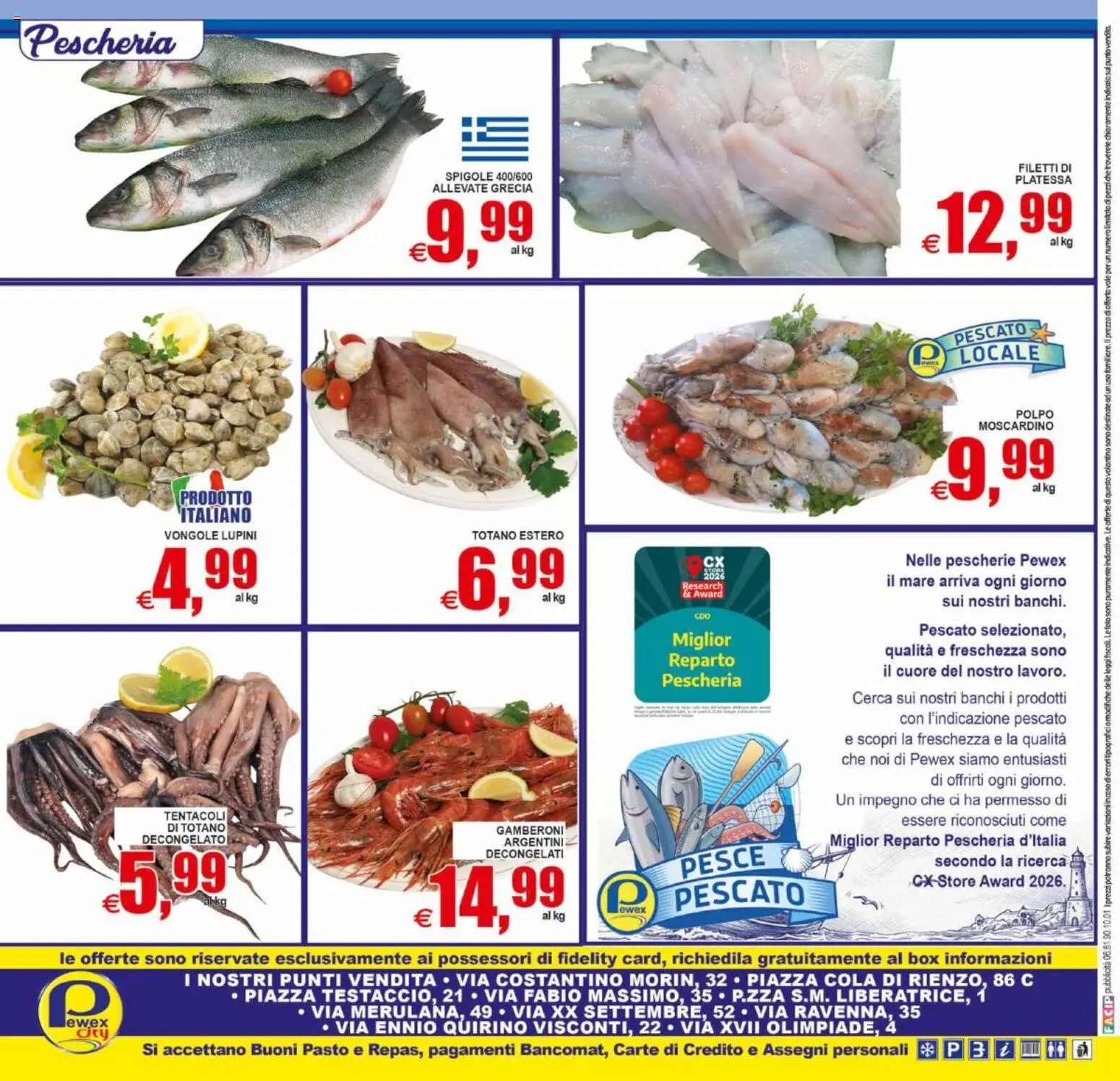Volantino Pewex del 10/07/2026 | Pagina: 20 | Prodotti: Pesce, Vongole, Polpo, Gamberoni