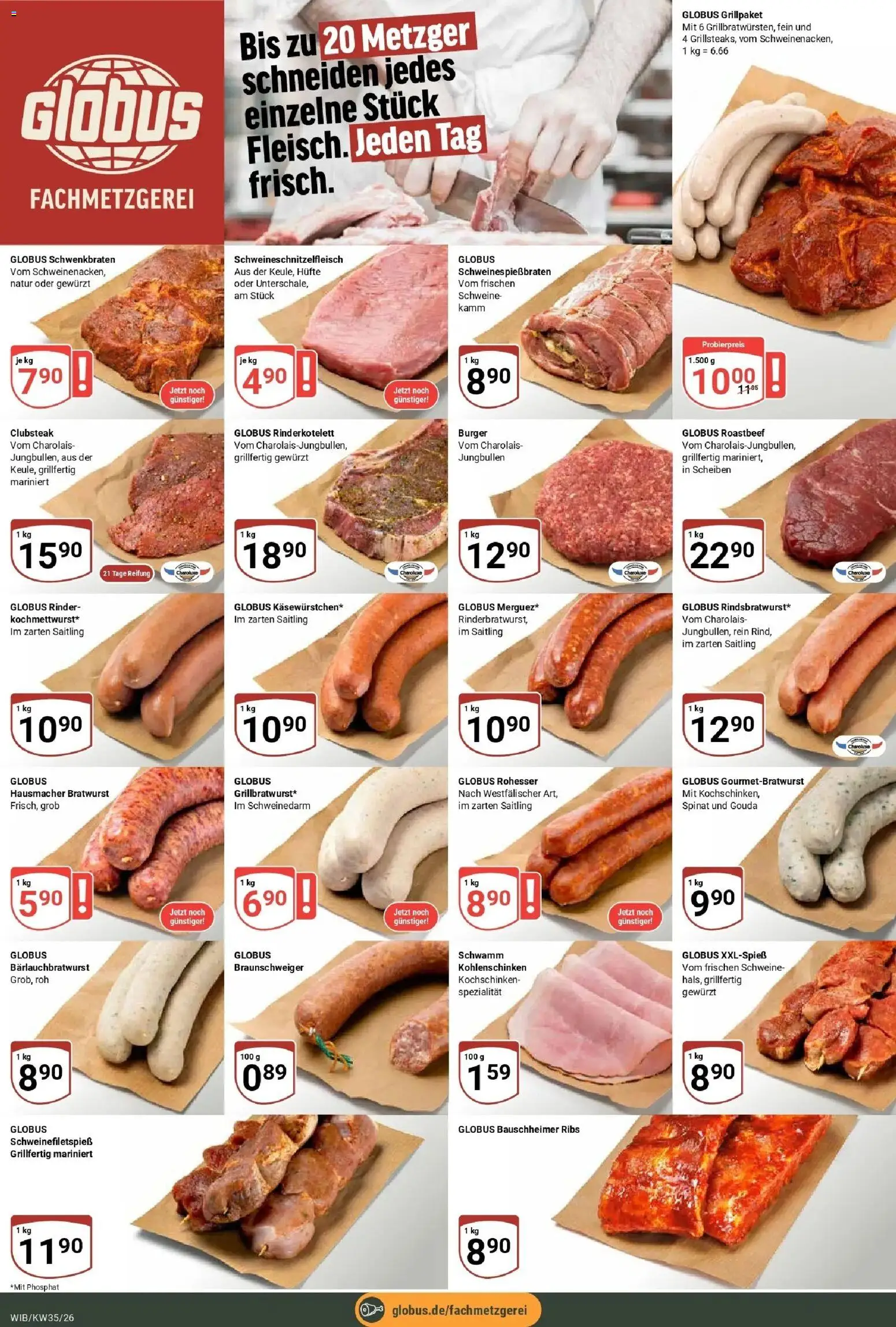 Globus Prospekt Wiesbaden-Nordenstadt (ab 24.08.2026) » Angebote online | Seite: 11 | Produkte: Gouda, Bratwurst, Burger, Roastbeef